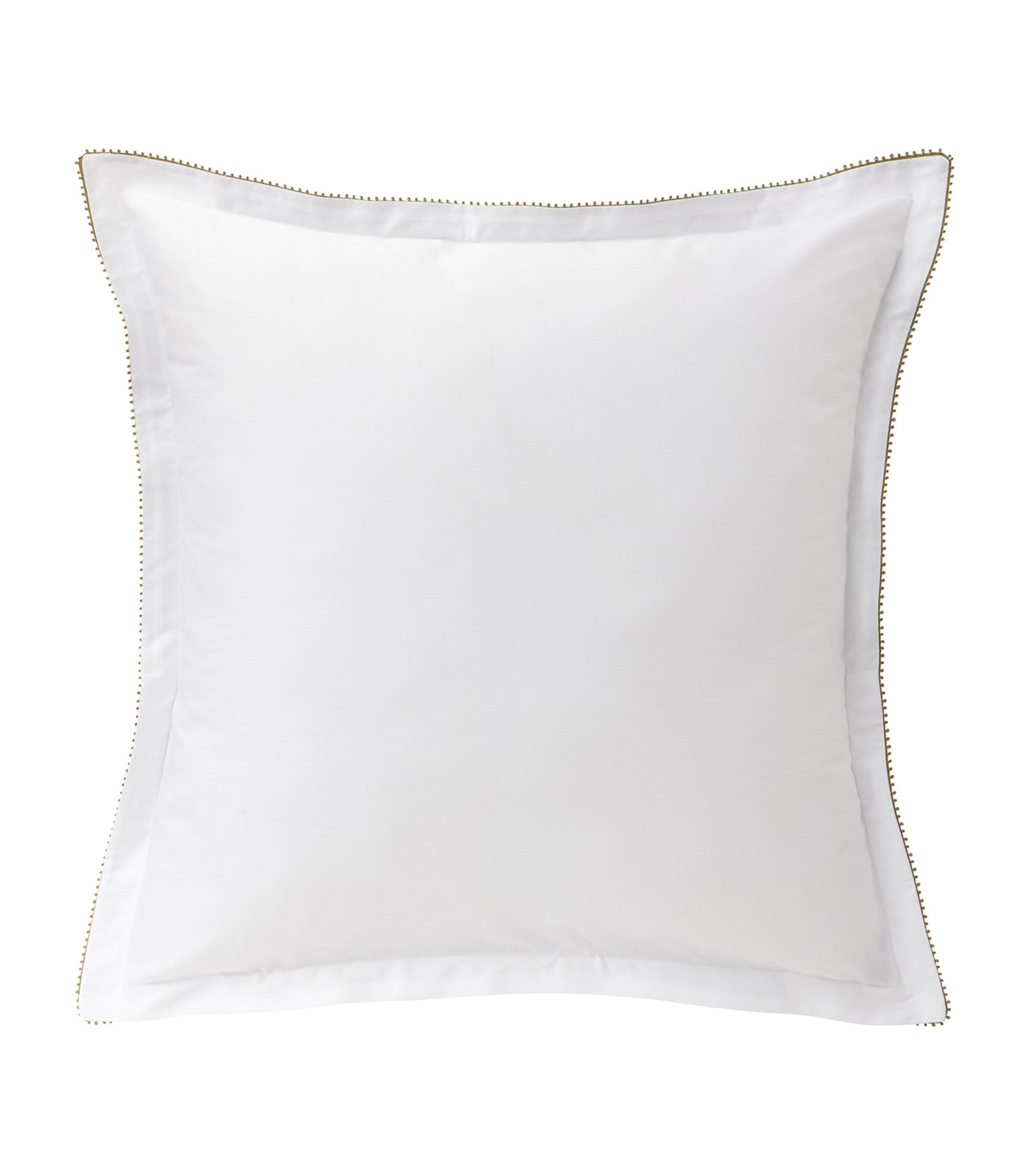 Organic Cotton Mirabeau Oxford Square Pillowcase (65cm x 65cm) WHT/GOLD Image 2