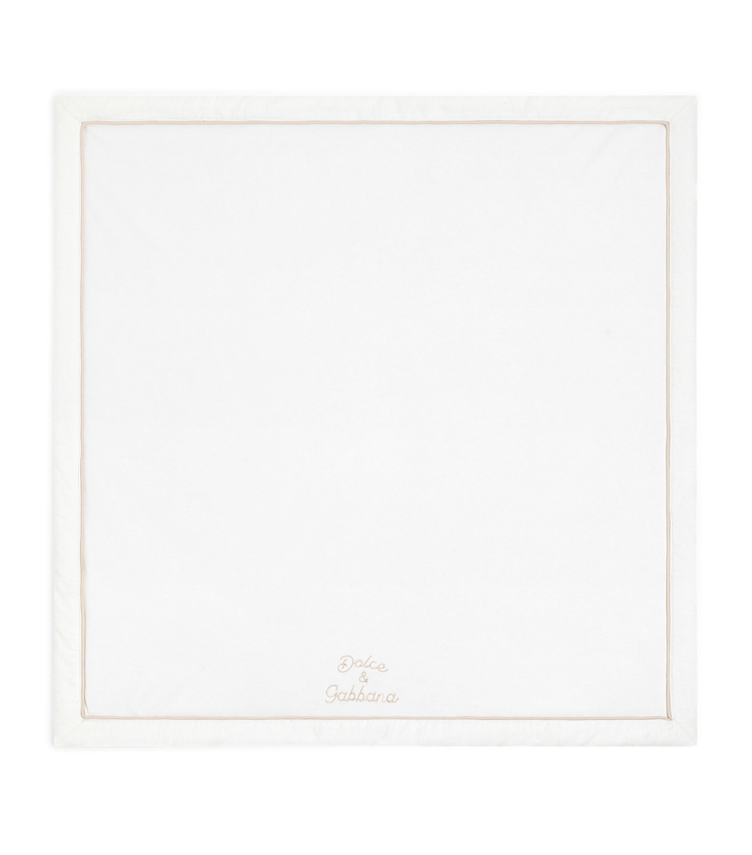 Dolce&Gabbana Kids Cotton-Linen Embroidered Blanket White Image 1