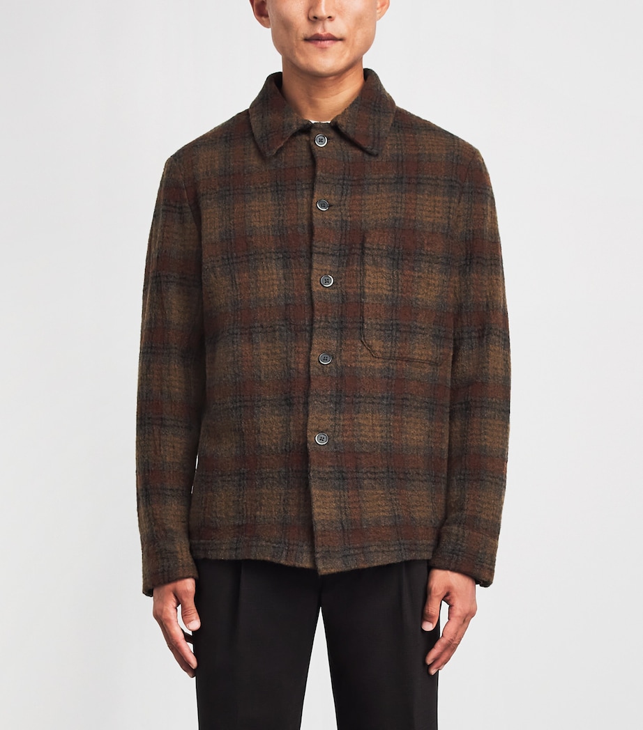 Barena Mens Wool Check Cedrone Overshirt Uni Unico Image 4