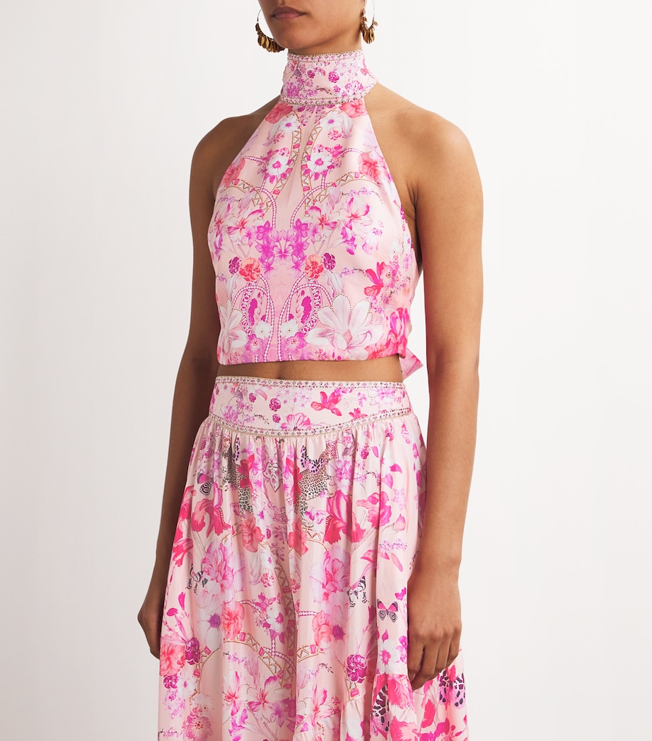 Camilla Womens Silk Halterneck Top Botanovl Image 3