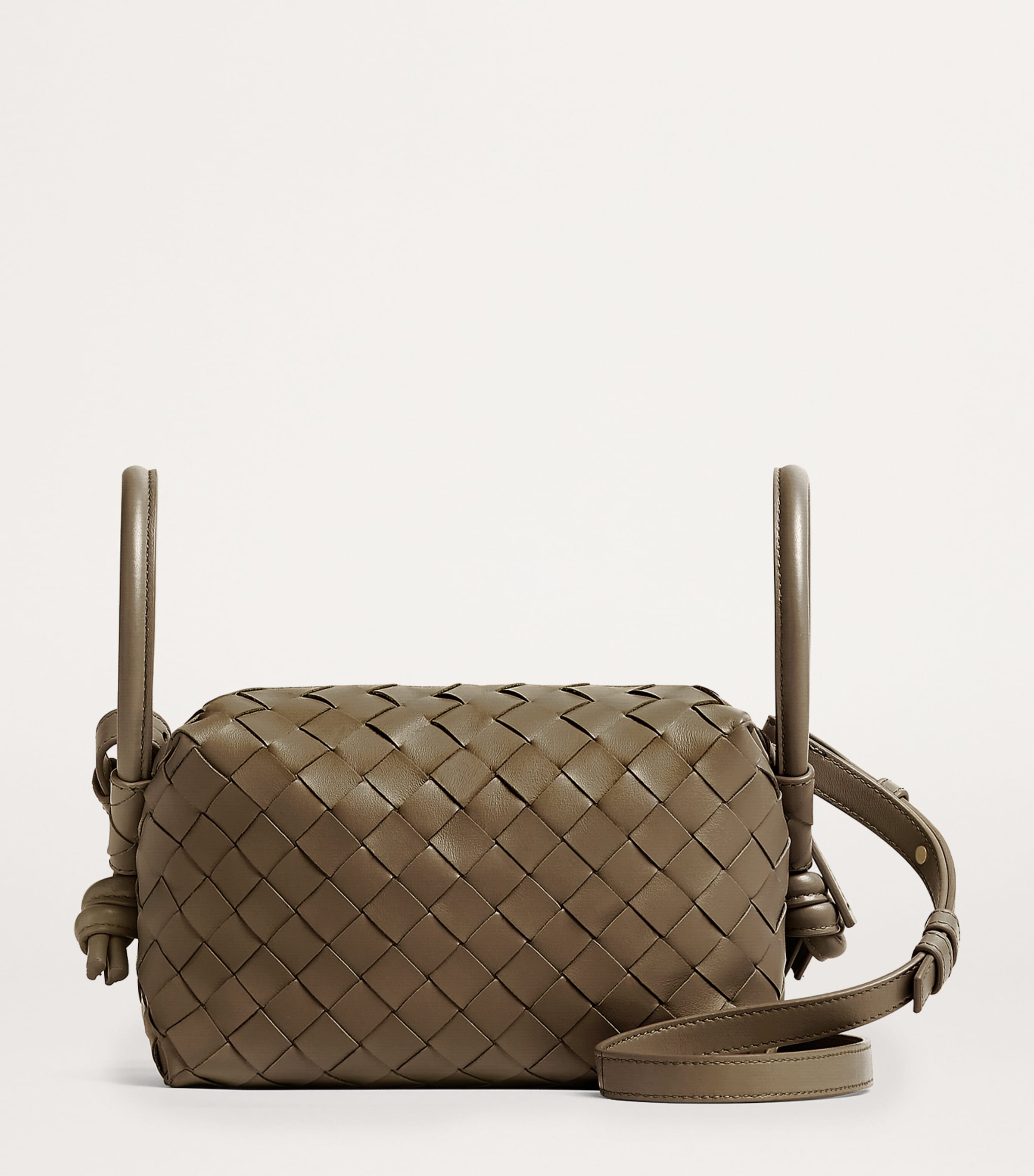 Bottega Veneta Brown Small Lambskin Lauren 1980 Top-Handle Bag