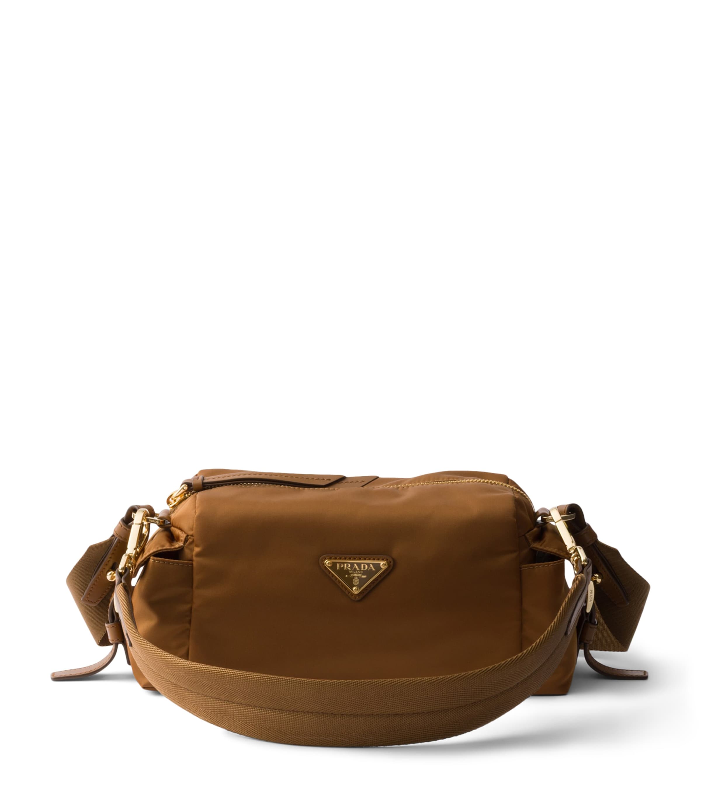 Prada Small Re-Nylon and Leather Explore Shoulder Bag Brown Image 1