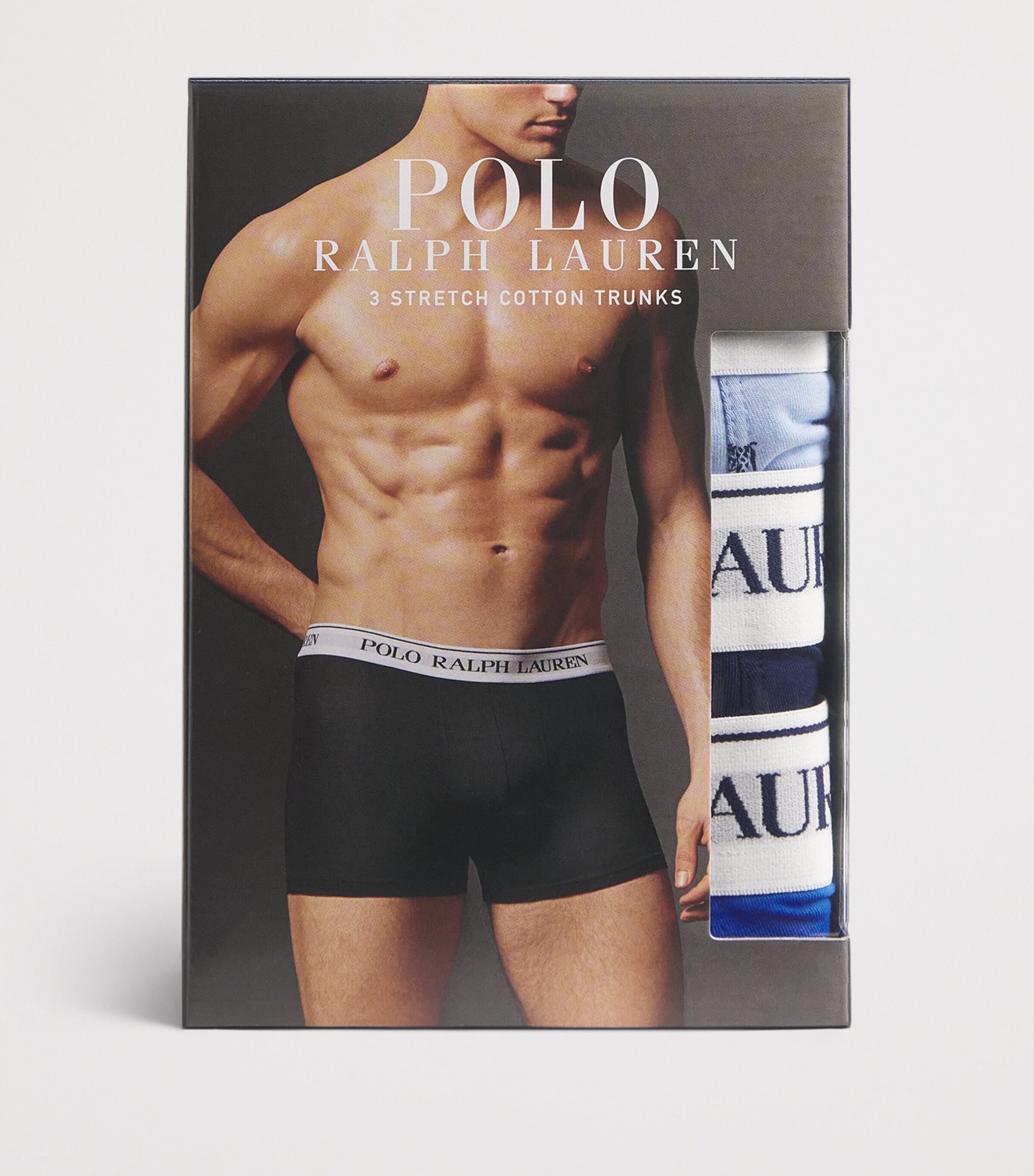 Polo Ralph Lauren Mens Stretch-Cotton Classic Trunks (Pack of 3) Peb Blu Aop/nvy/nw I Image 4