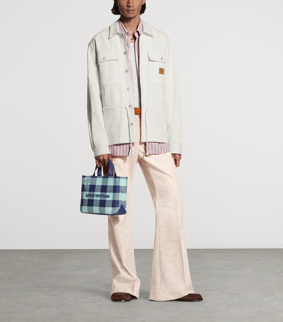 LOUIS VUITTON Mens Organic Cotton Signature Overshirt Greige Image 2