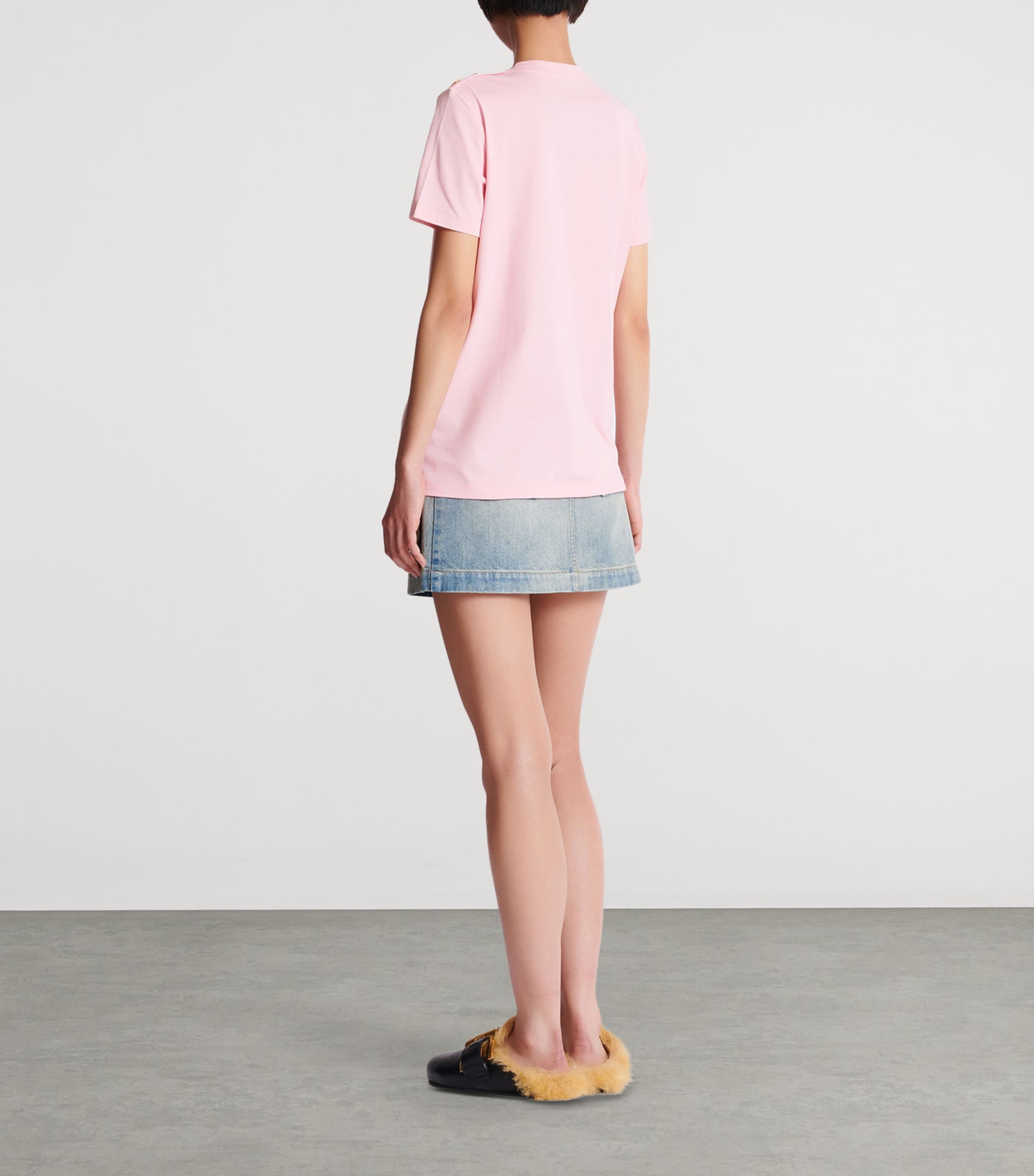 Cotton Logo T-Shirt OHV ROSE/BLANC Image 3