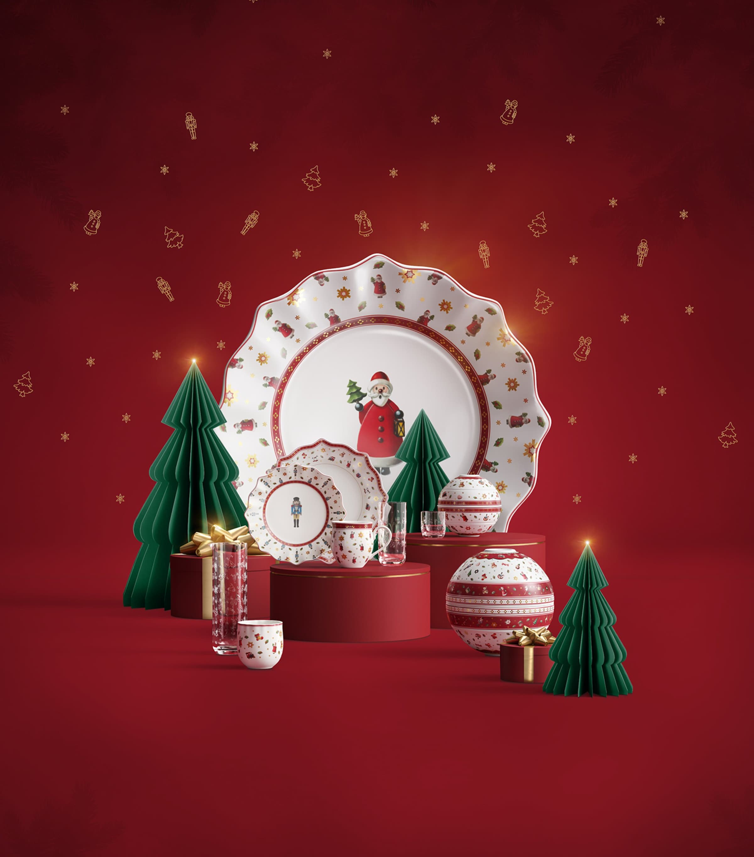 Porcelain Christmas Locomotive Table Centrepiece MULTI Image 3