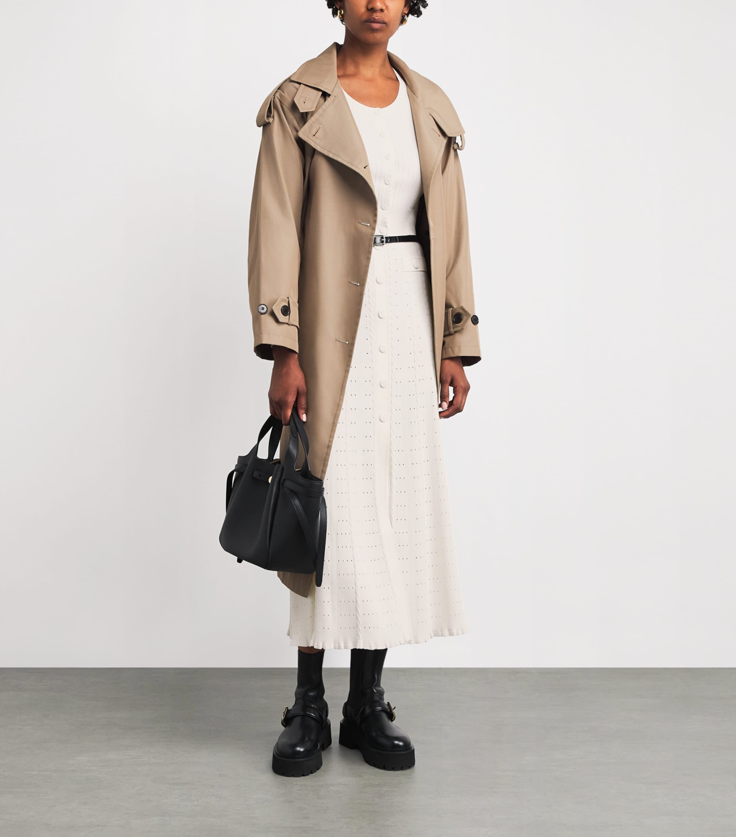 Pointelle-Knit Midi Skirt ECRU Image 2