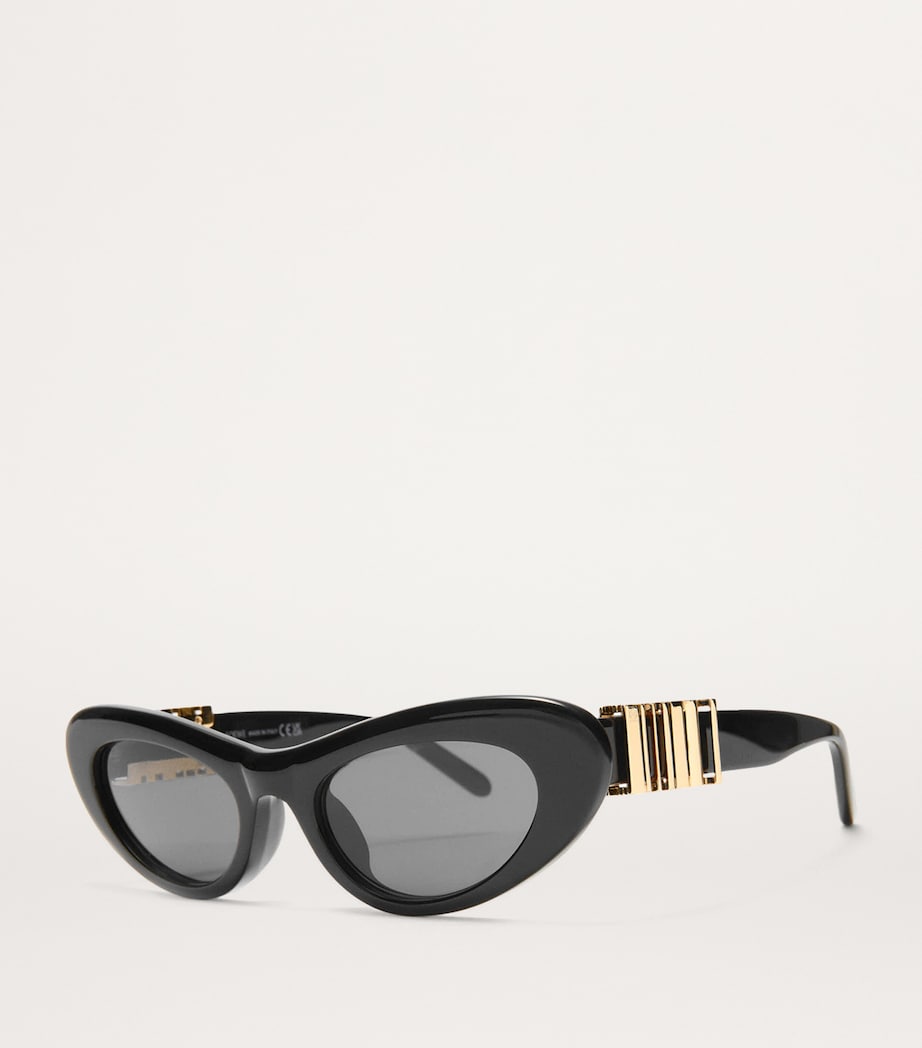 Acetate Cocktail Cat-Eye Sunglasses BLACK Image 2