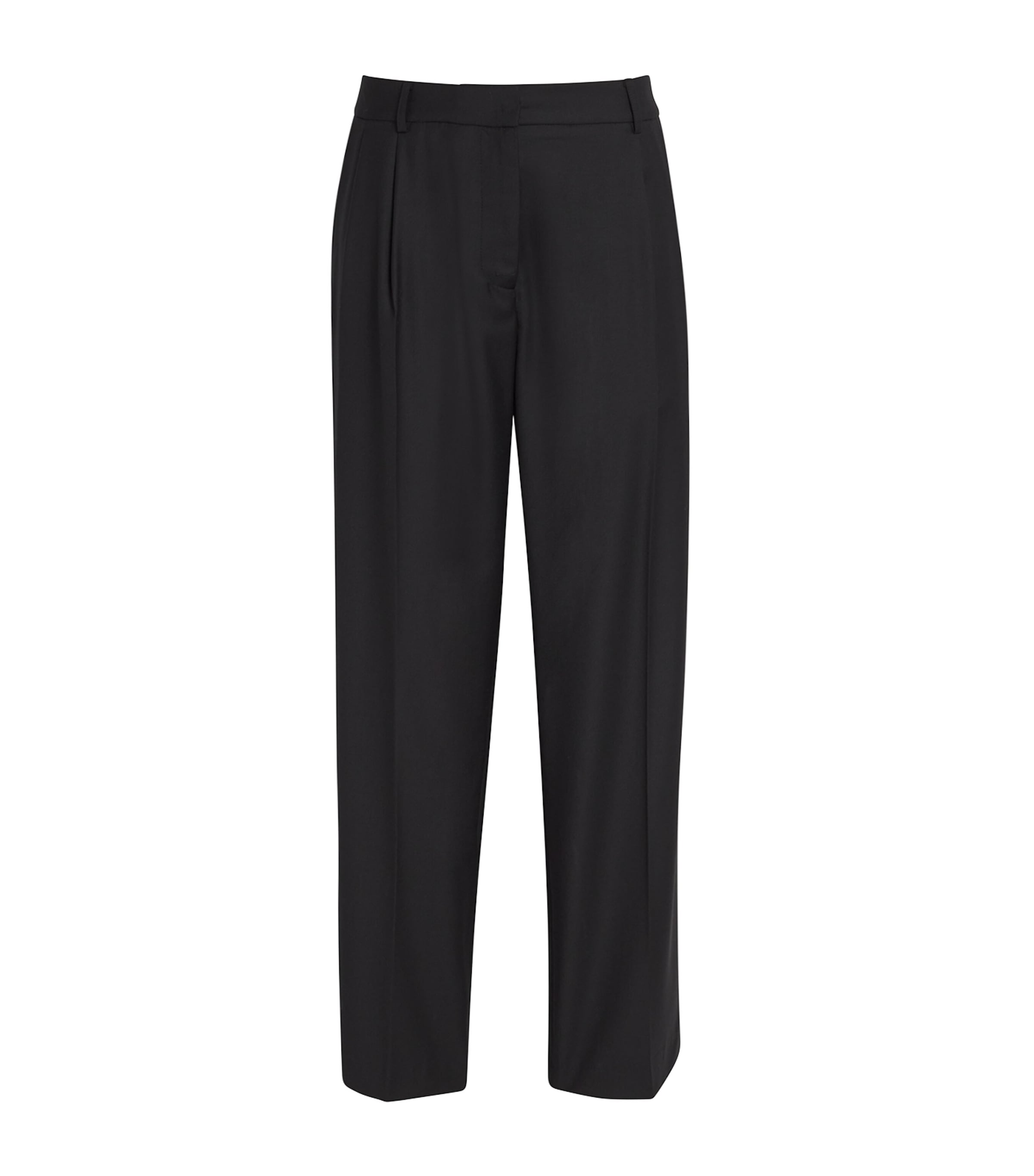 Wool Hipster Trousers SOLID BLACK Image 1