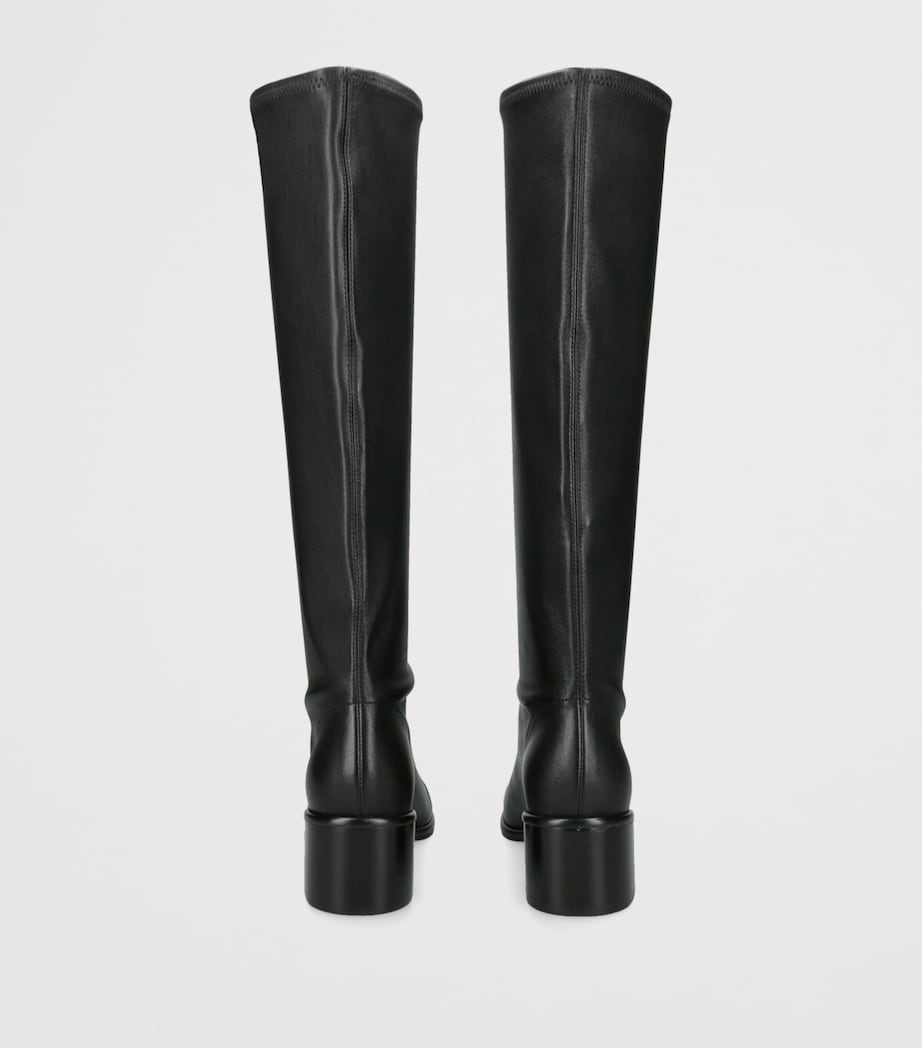 Leather Knee-High Heeled Boots 55 BLACK Image 2