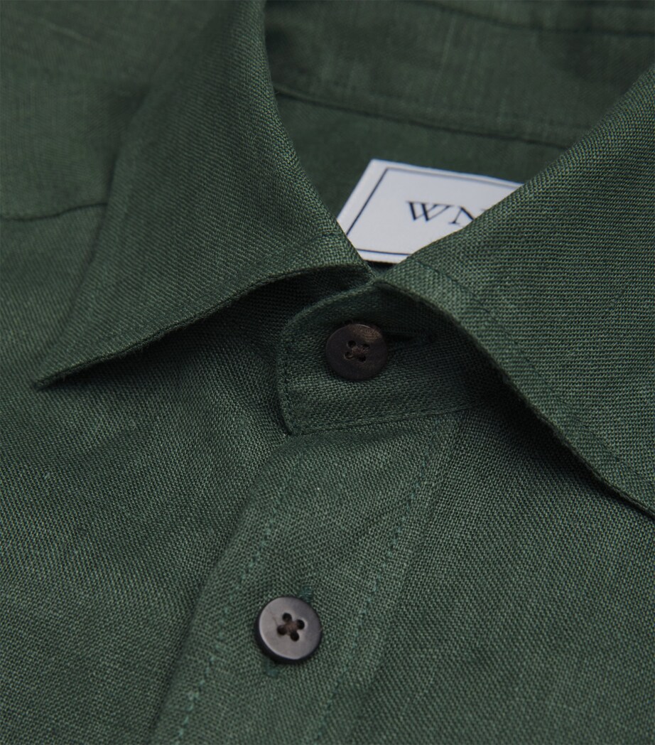 Linen The Boyfriend Shirt HUNTER GREEN Image 5