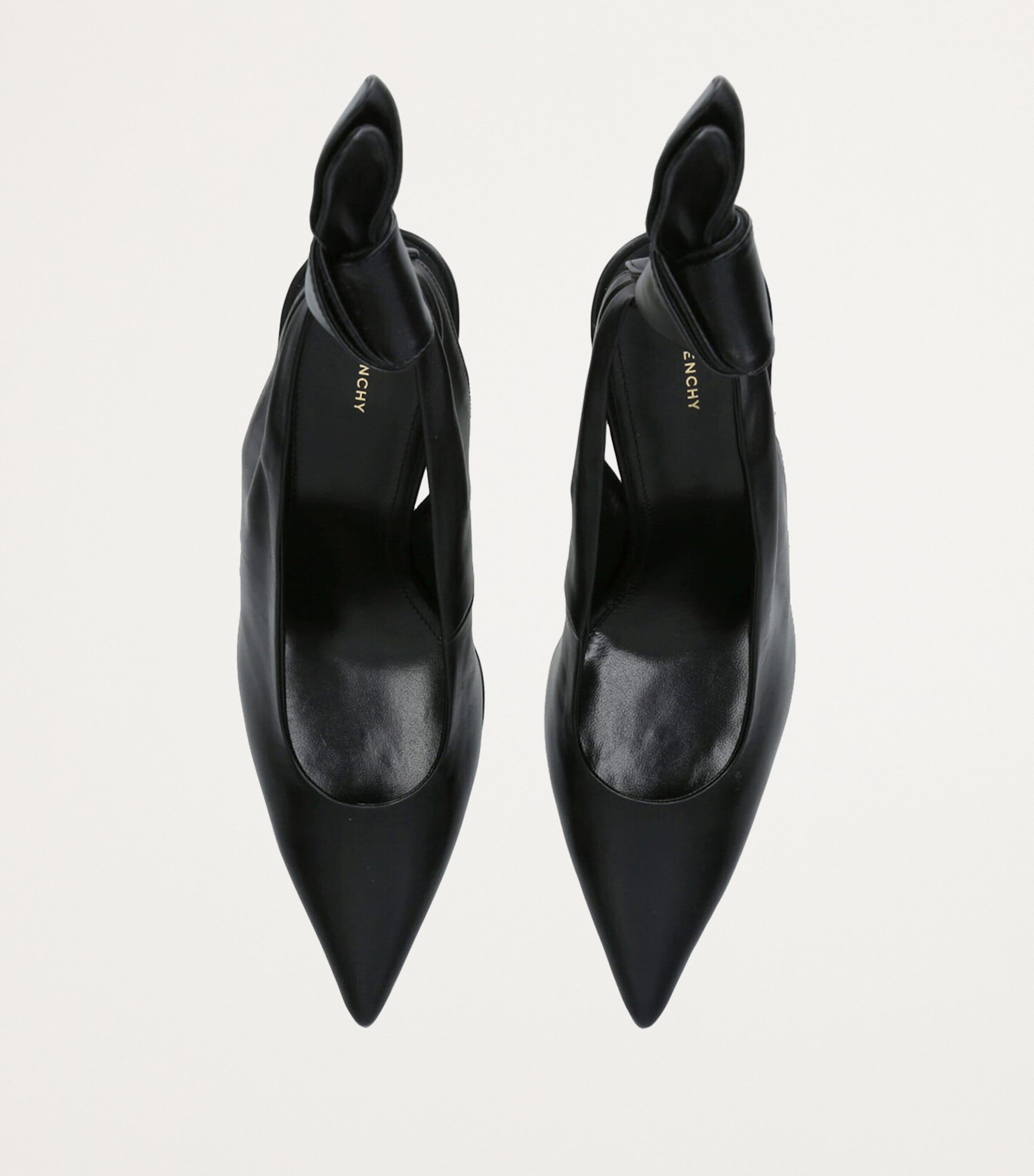 Leather Beauw Slingback Pumps 95 BLACK Image 4