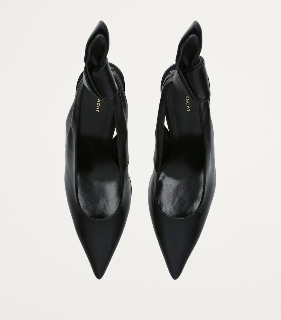 Leather Beauw Slingback Pumps 95 BLACK Image 4