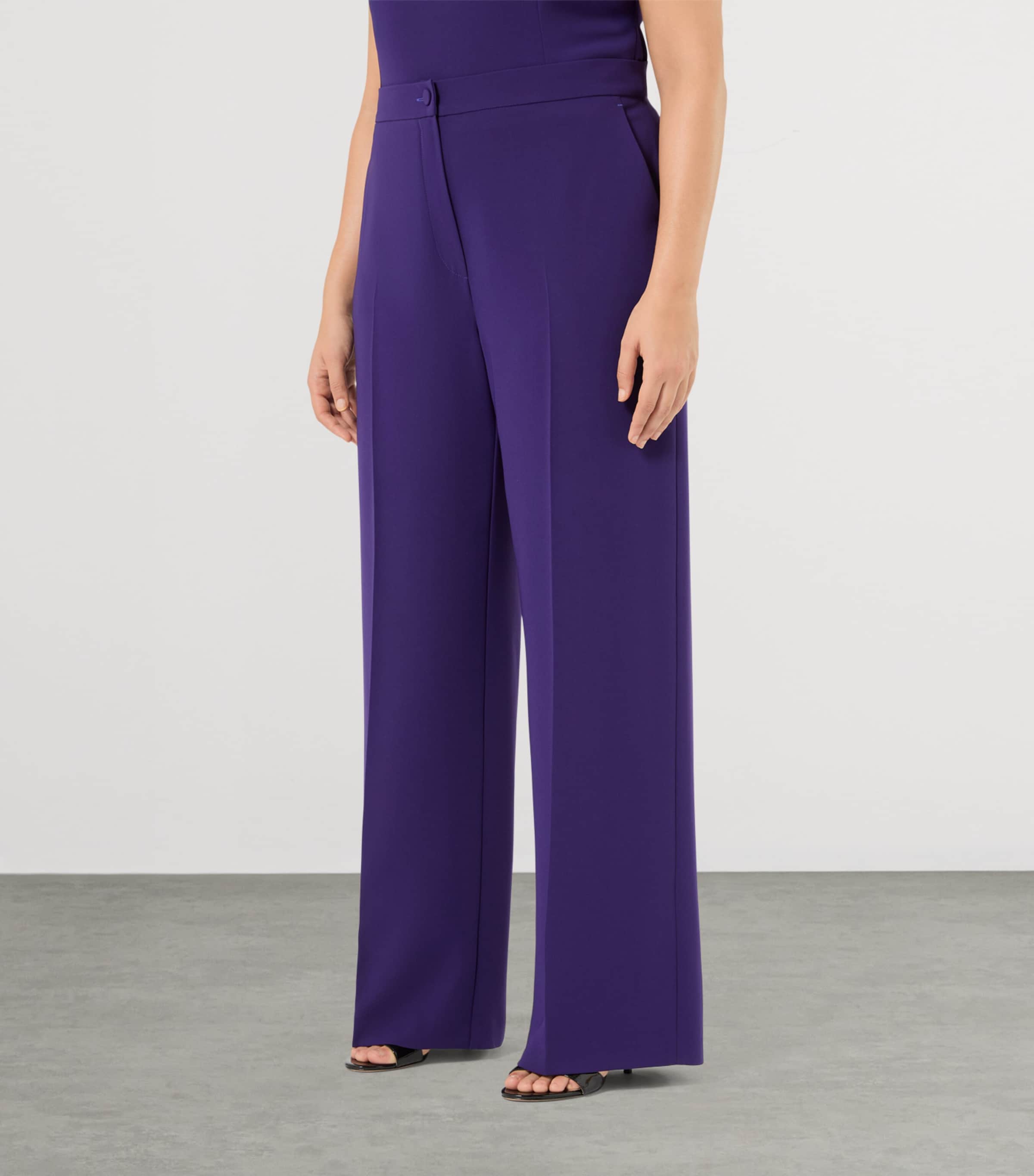 Marina Rinaldi Womens Wide-Leg Afosi Trousers Purple Image 3