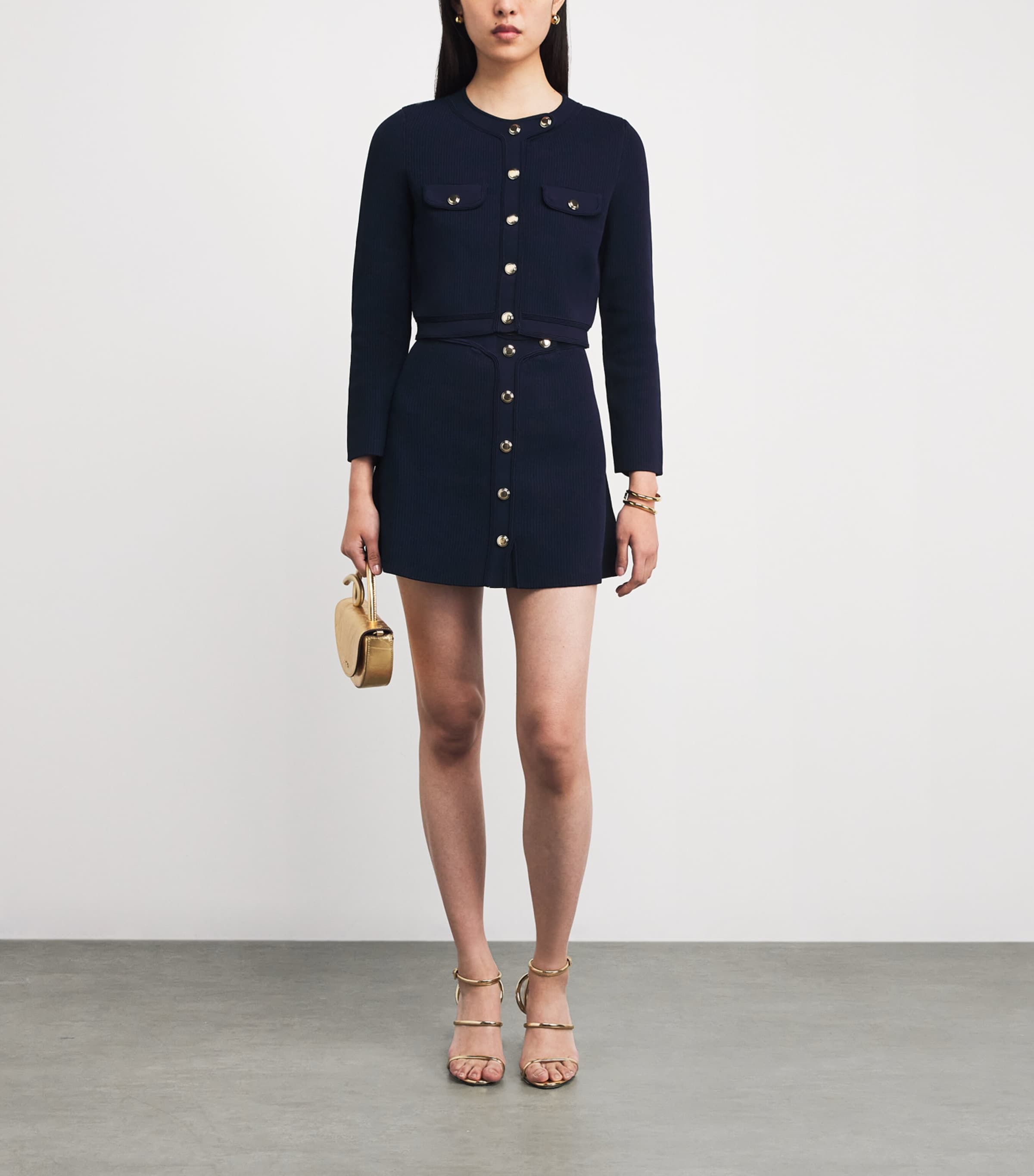 Wool Cropped Cardigan NAVY BLUE Image 2