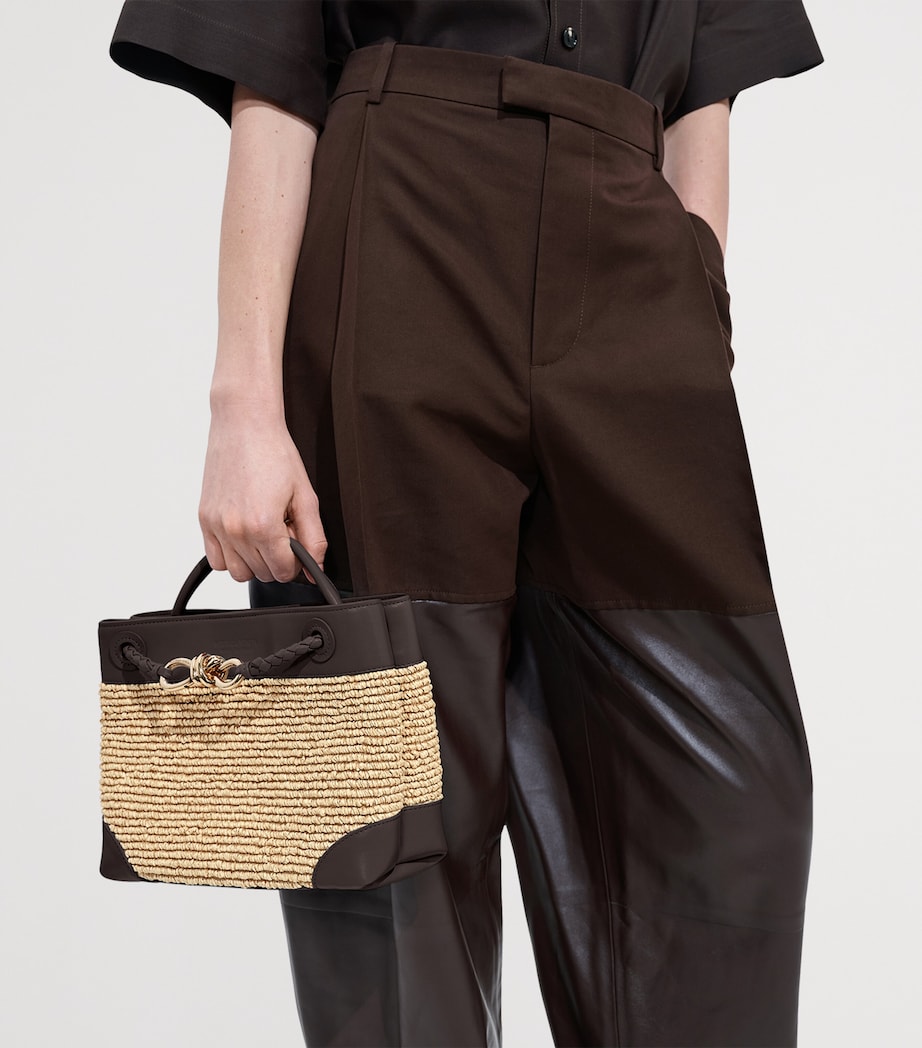 Bottega Veneta Small Raffia Andiamo Top-Handle Bag Image 3