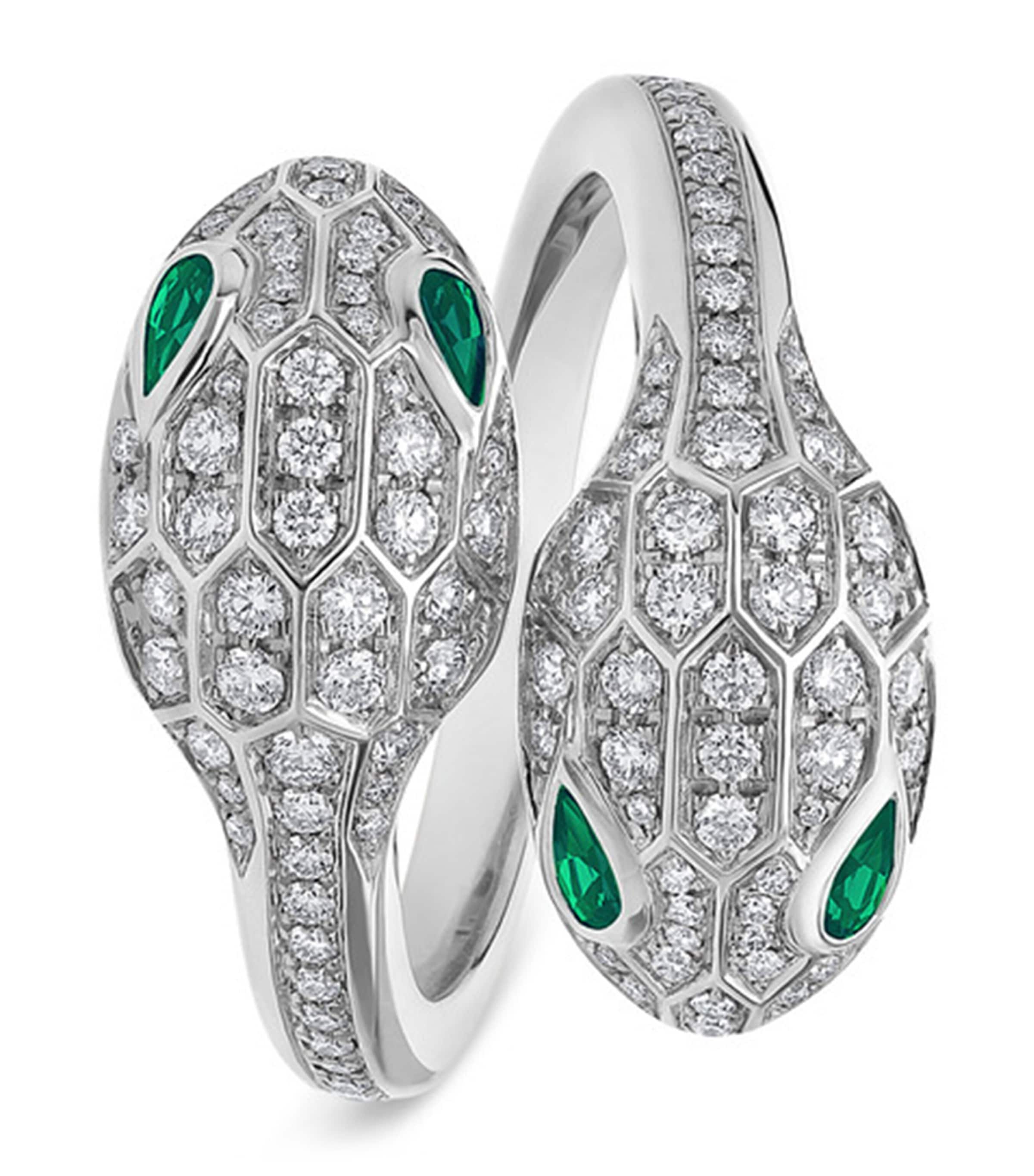 White Gold, Diamond and Emerald Serpenti Seduttori Ring WHITE GOLD Image 2