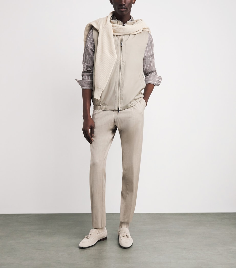 Eton Mens Lightweight Gilet Beige Ligh Image 2