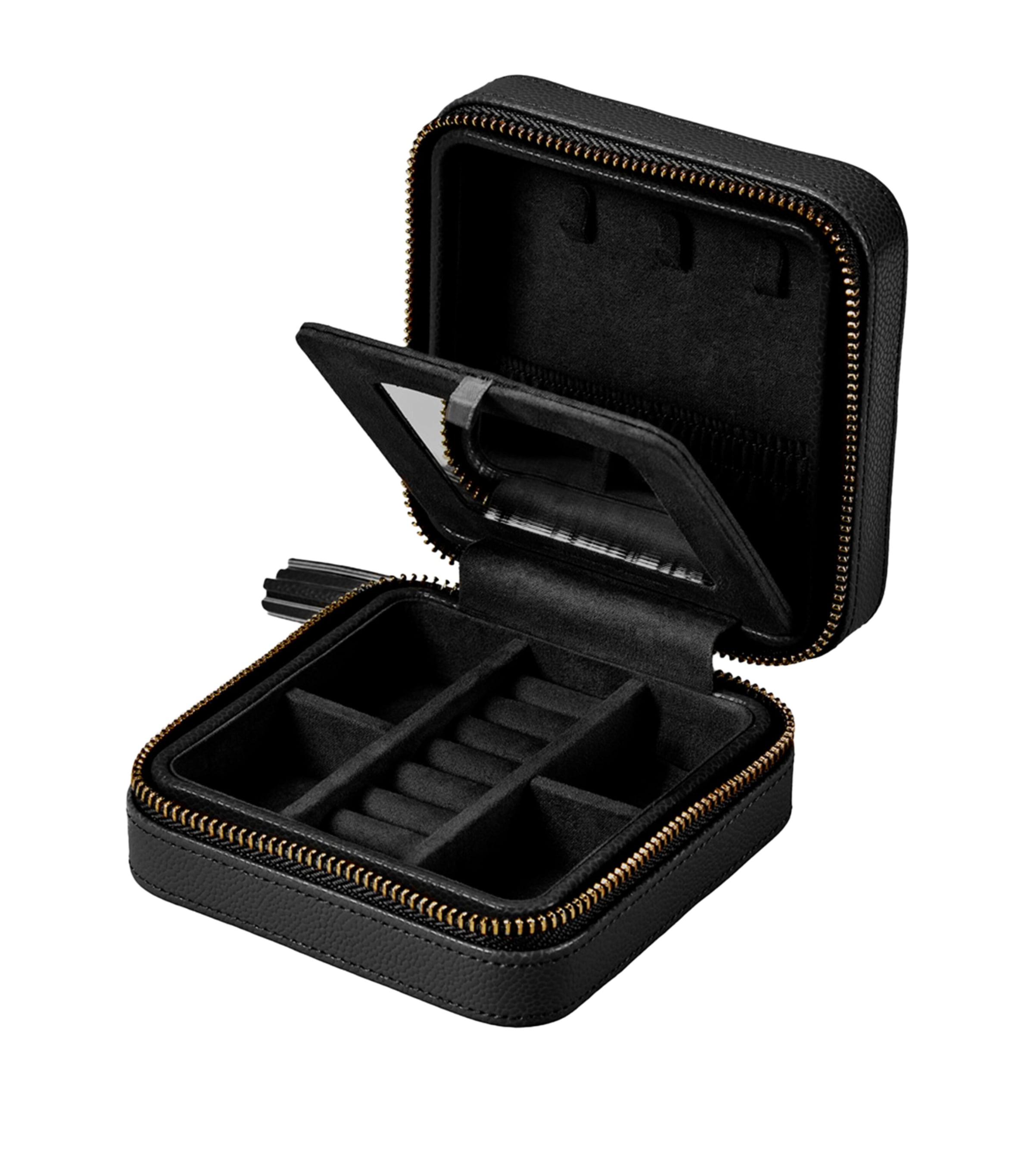 WOLF Lauren Jewellery Travel Case Black Image 4