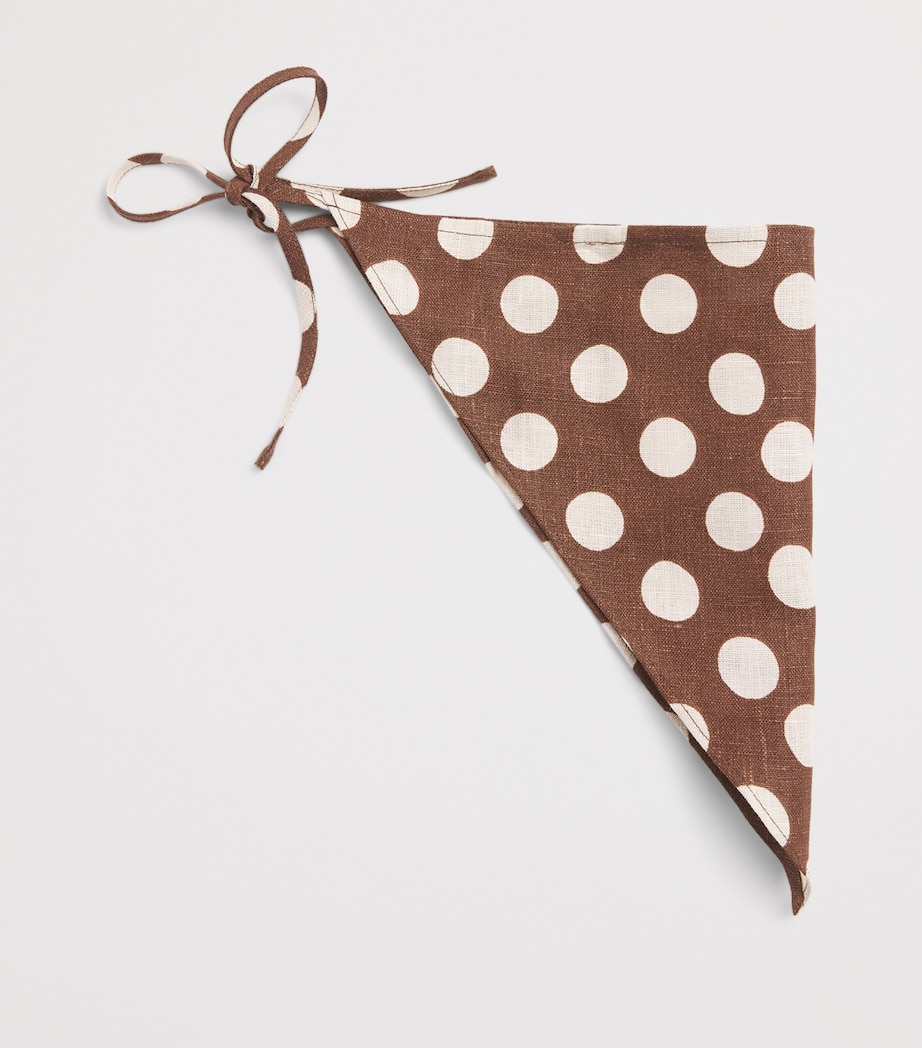 Faithfull the Brand Linen Polka-Dot Simona Head Scarf Cioccolato Dot Image 3