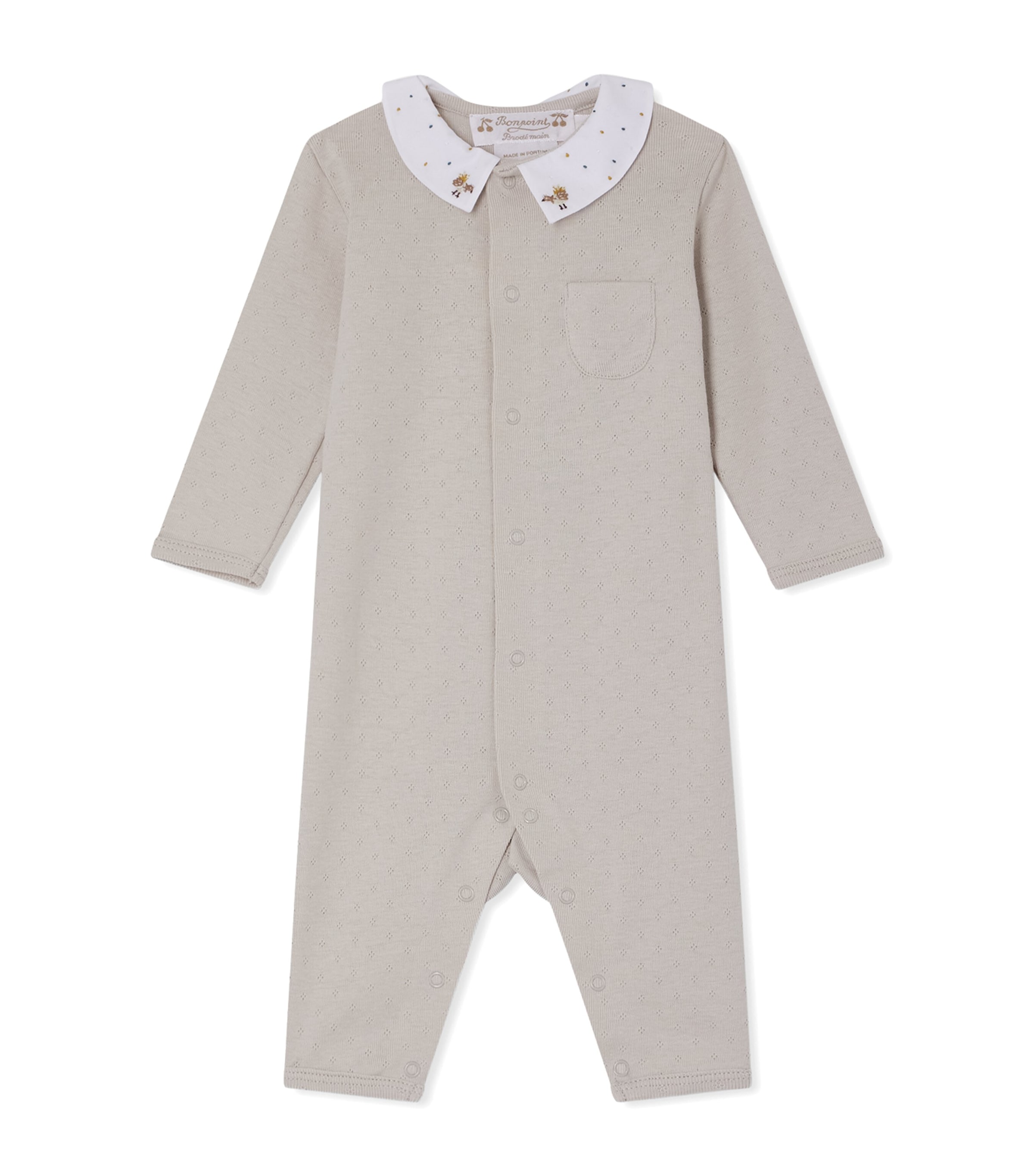 Bonpoint Kids' Cotton Playsuit In Gray