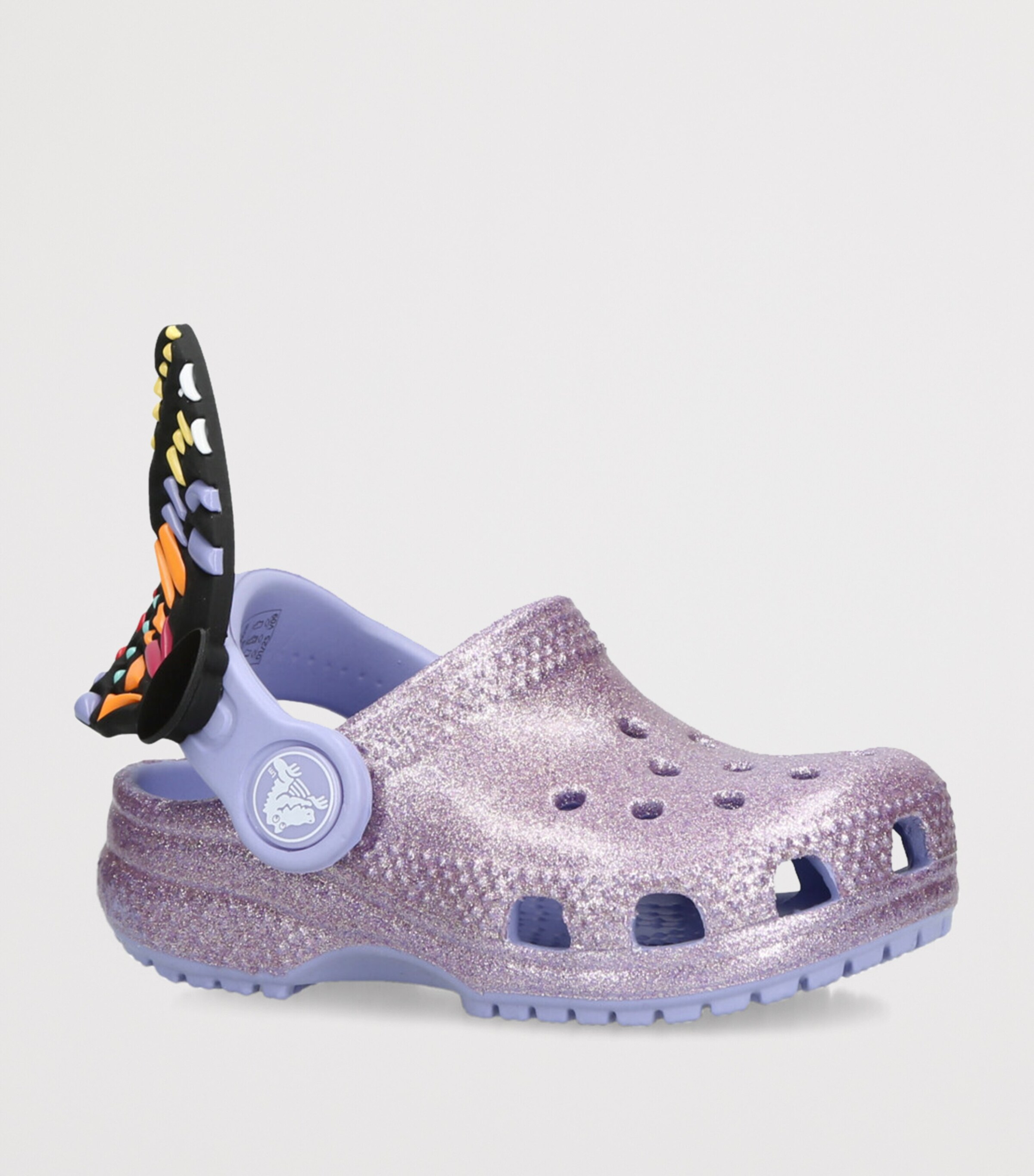 CROCS KIDS Classic Glitter Butterfly Clogs Purple Image 3