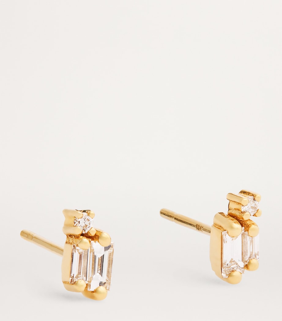 Yellow Gold and Diamond Bold Burst Stud Earrings 18K YG/WD Image 3