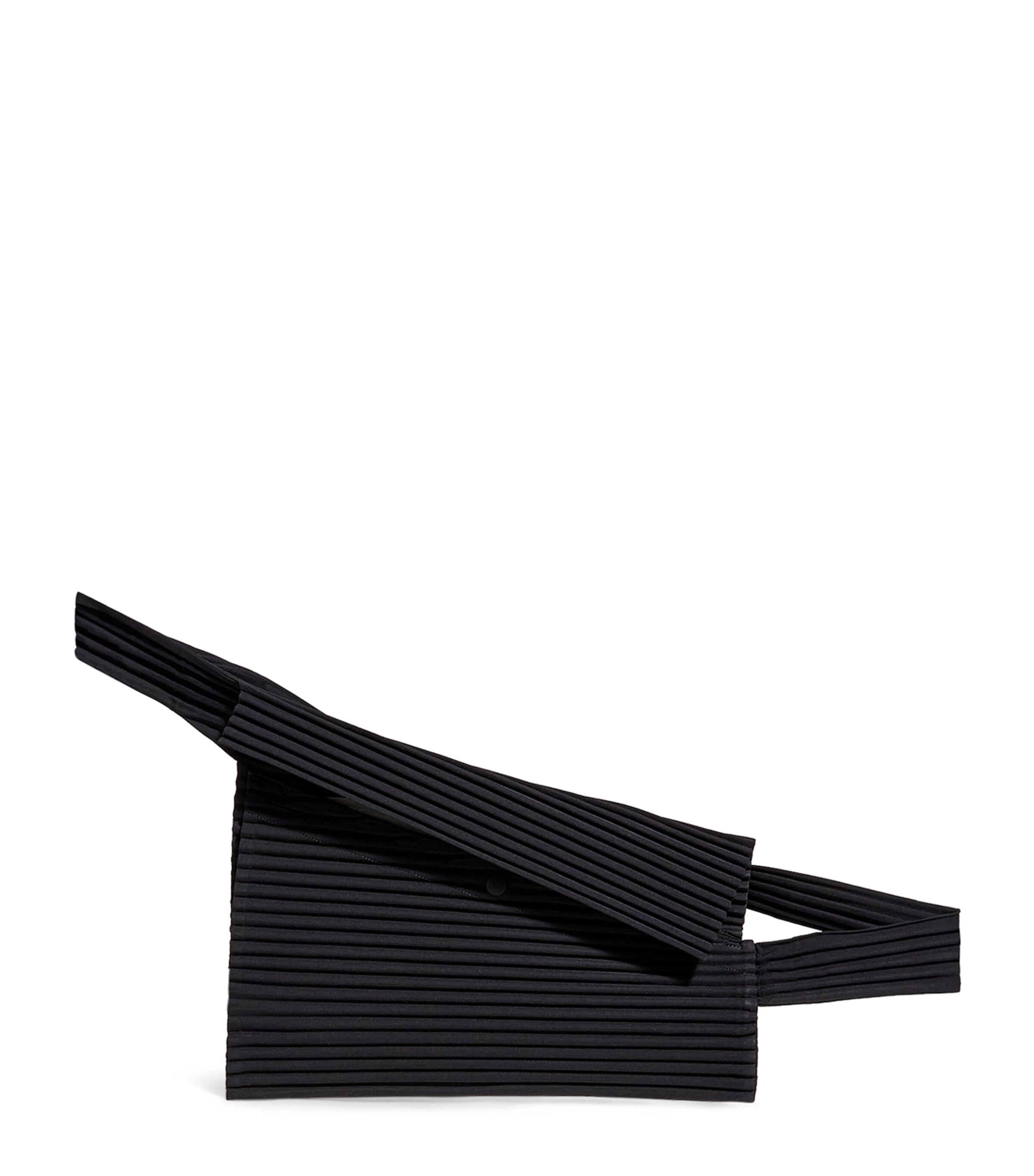 Homme Plissé Issey Miyake Black Pleated Overlap Cross-Body Bag