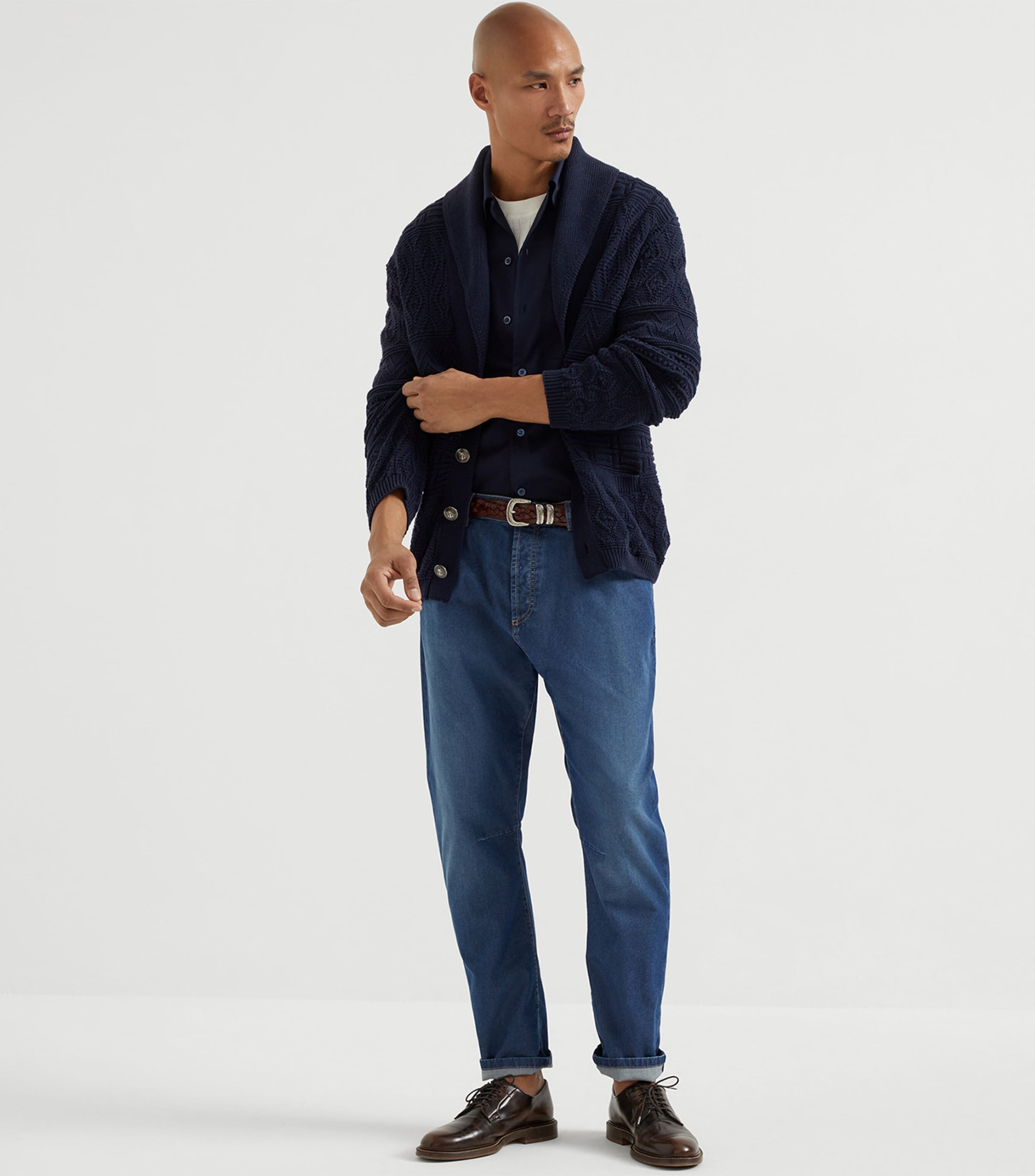【関送込】BRUNELLO CUCINELLI◆COTTON JEANS BRUNELLO CUCINELLI ブルネロクチネリ ﾗｲﾄﾌﾞﾙｰ ｺｯﾄﾝ ﾀﾞﾒｰｼﾞ ﾃﾞﾆﾑ