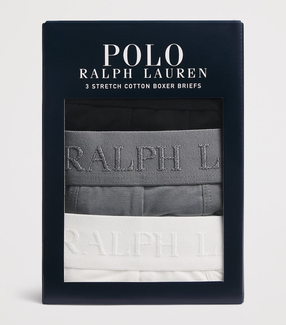 Polo Ralph Lauren Mens Stretch-Cotton Boxer Briefs (Pack of 3) Blk/perf Grey/white Image 4