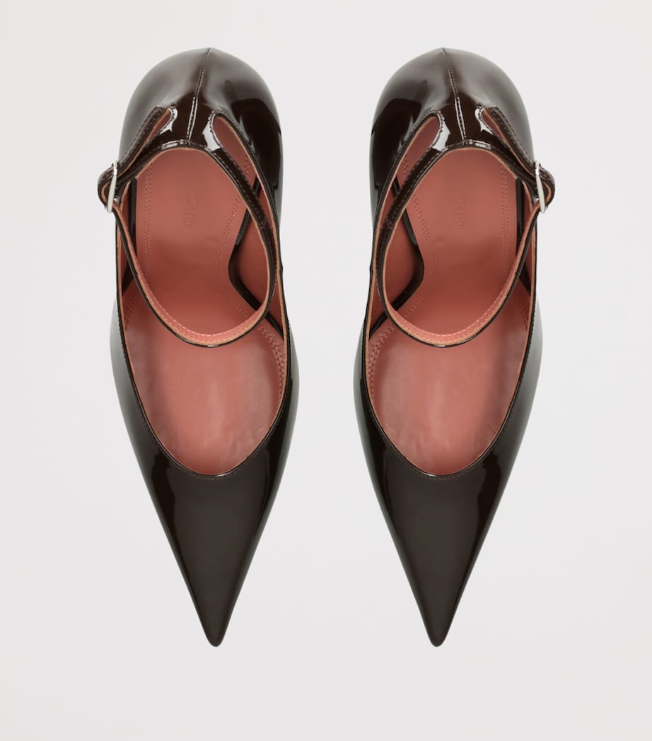 Patent Leather Anok Pumps 105 DARK BROWN Image 4