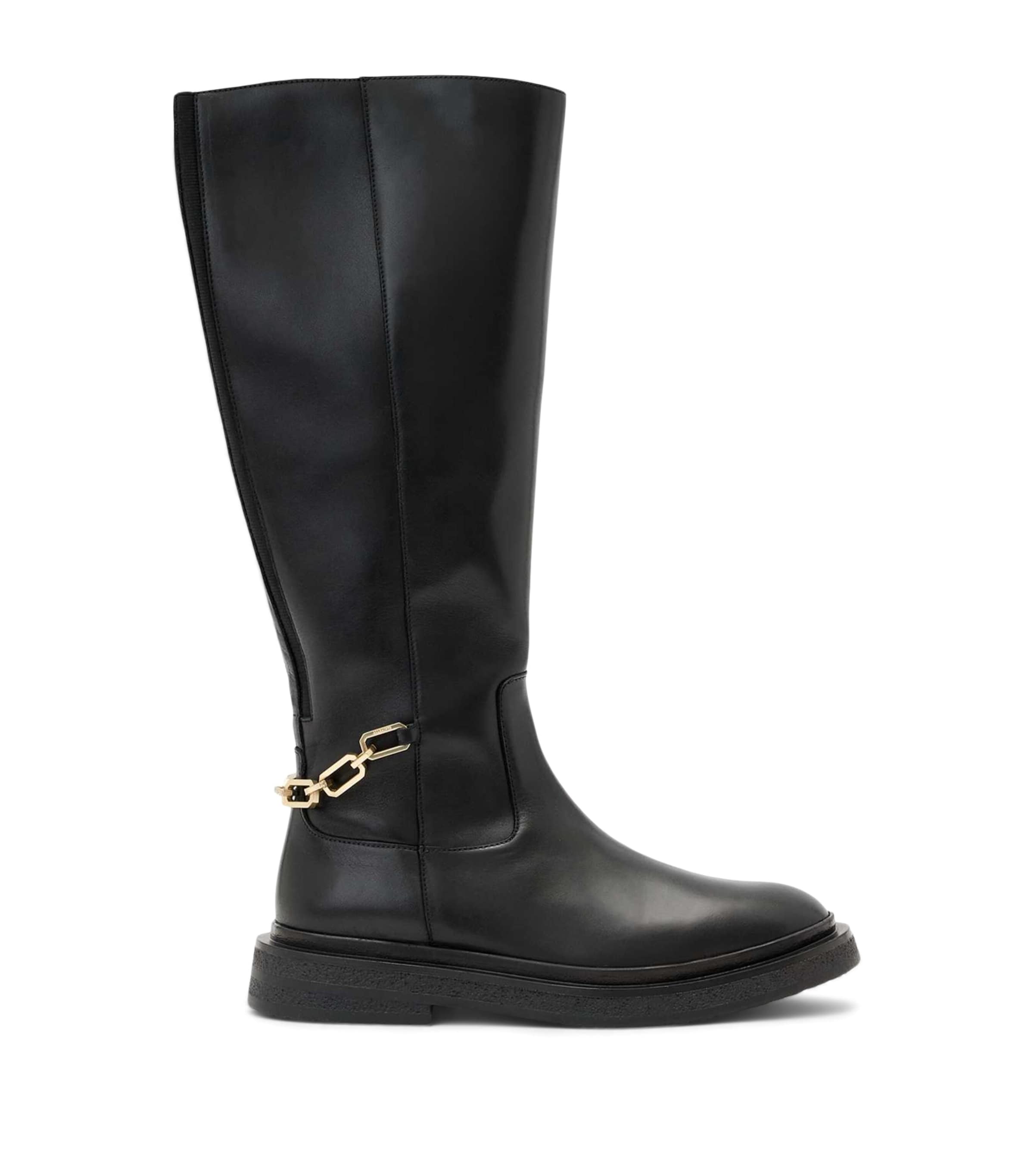 Allsaints Embellished Escher Knee-high Boots In Black