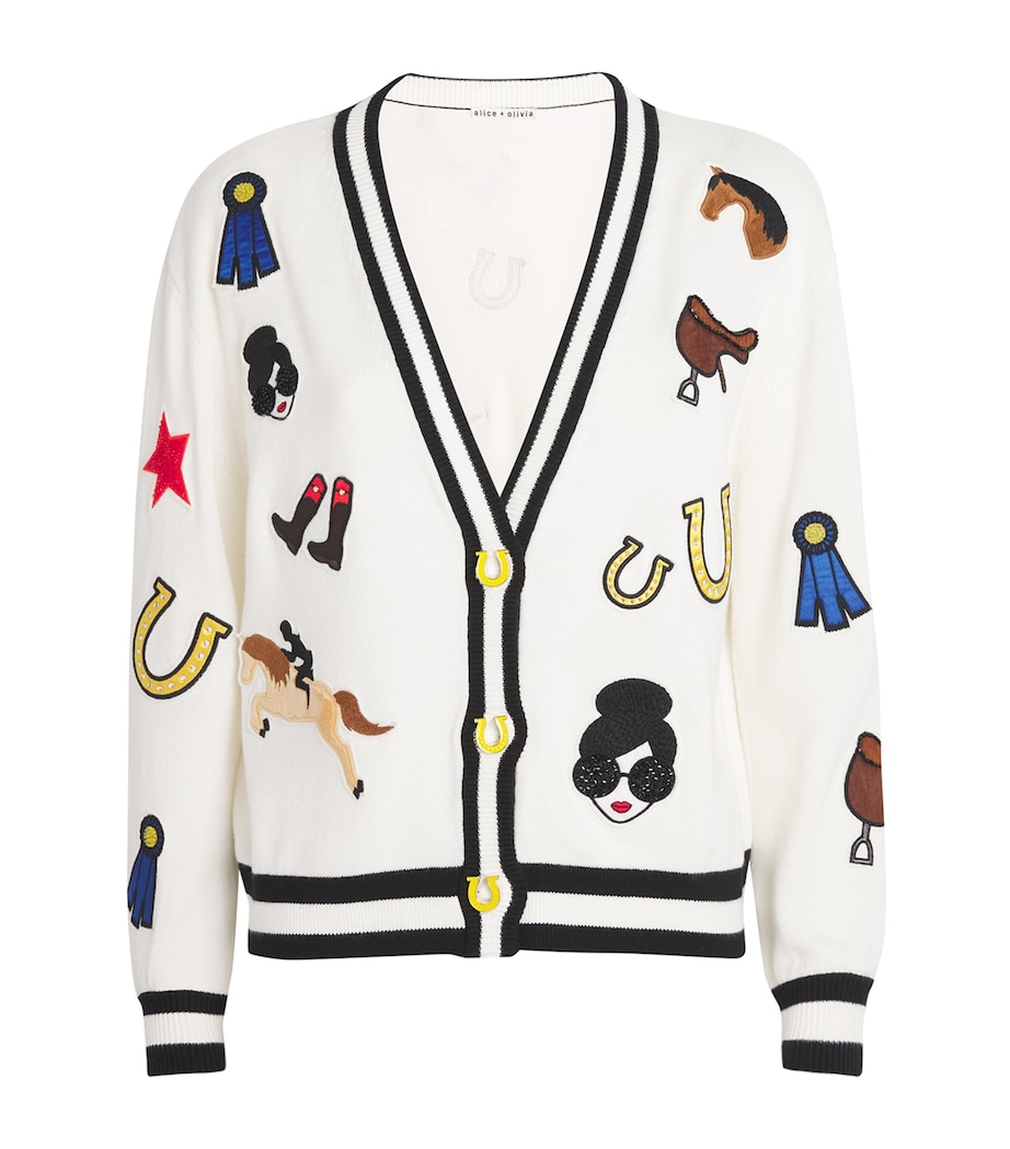 Cotton Embroidered Bradley Cardigan K135-SOFT WHTE MULTI Image 1
