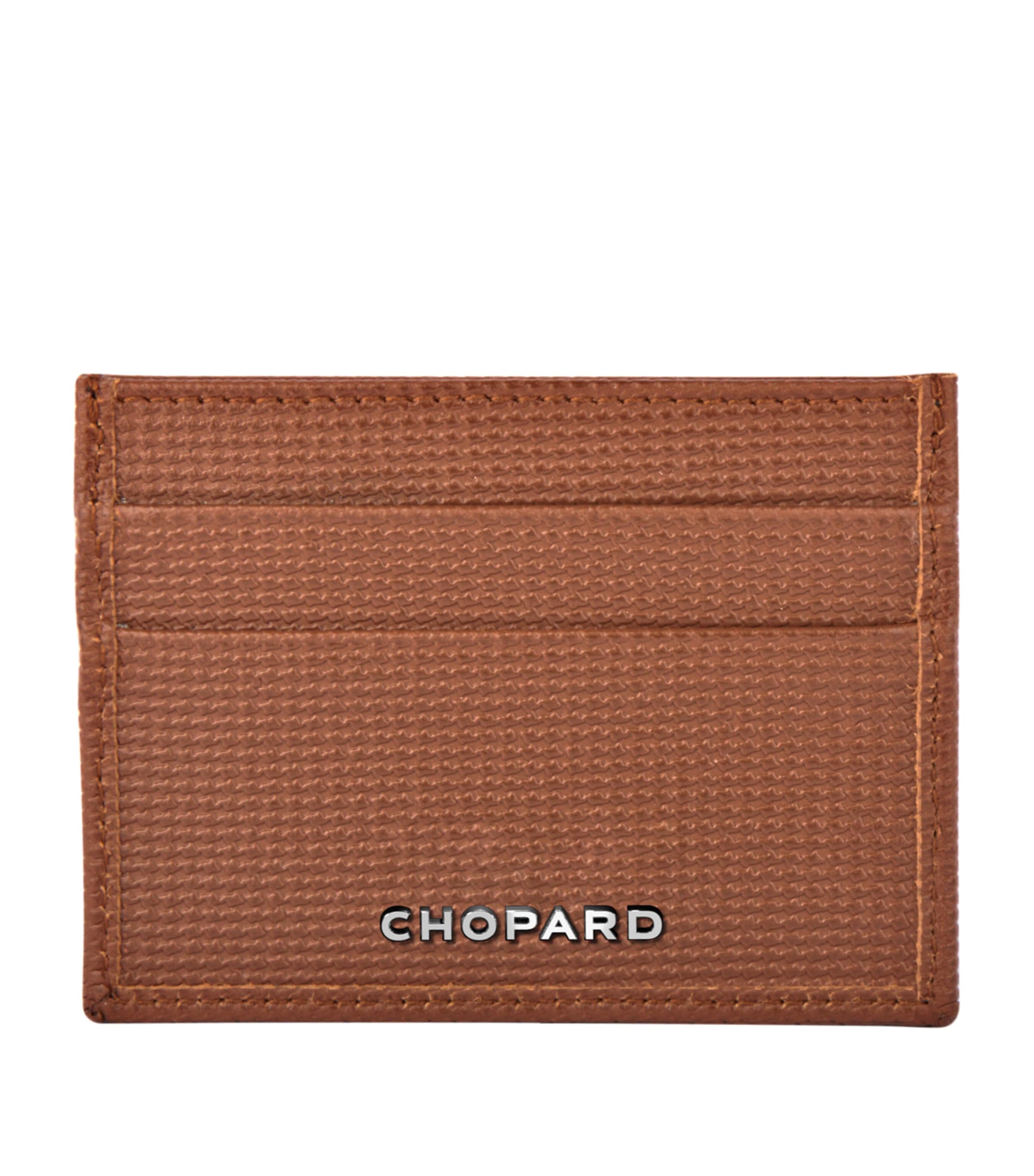 Shop Chopard Small Leather Classic Card Holder In Brown