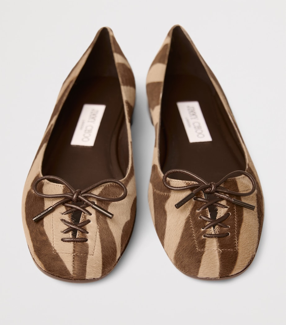 Scarlett Suede Zebra Print Ballet Flats CHOCOLATE MIX Image 3