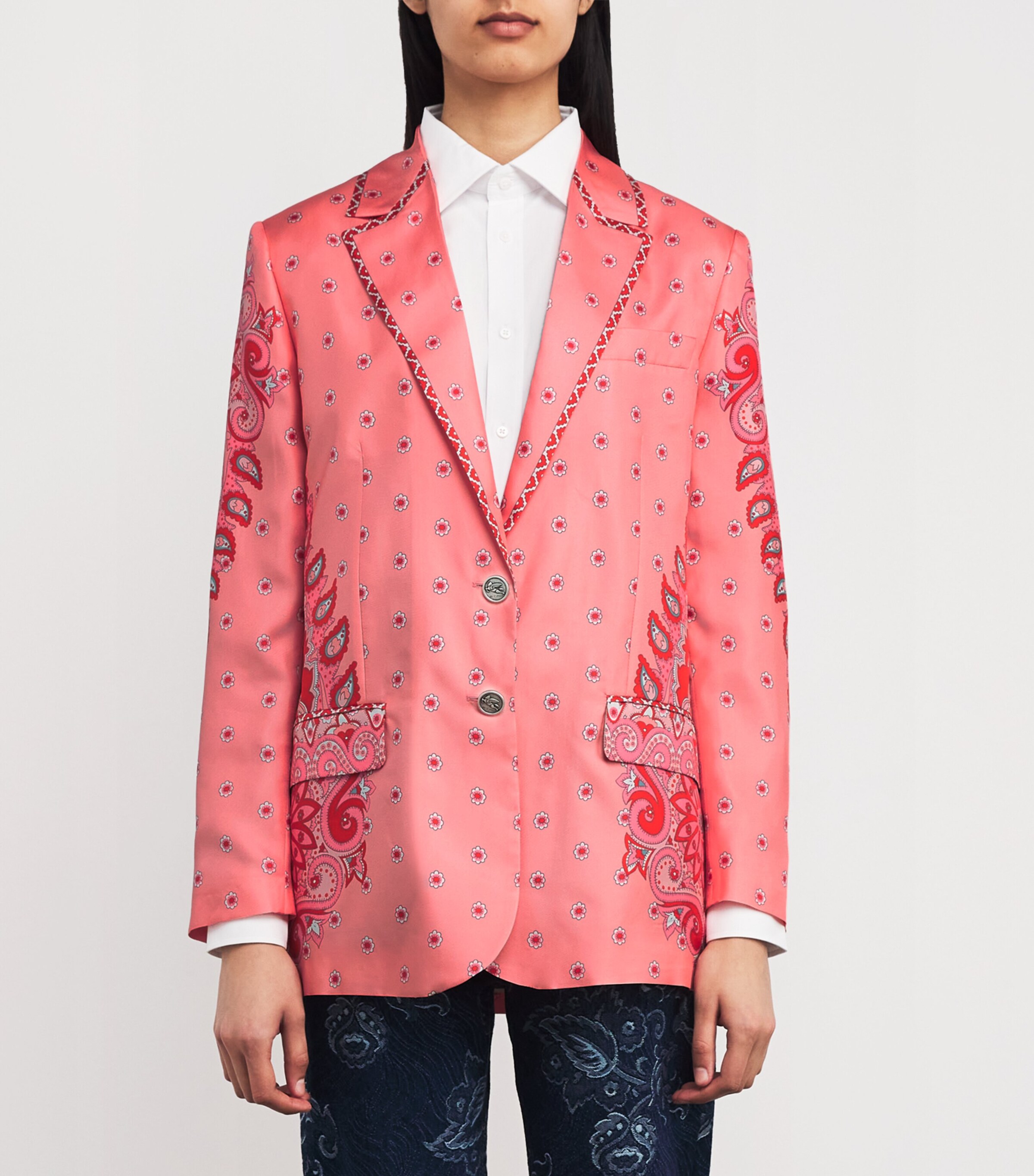 Etro Womens Silk Paisley Blazer Image 3