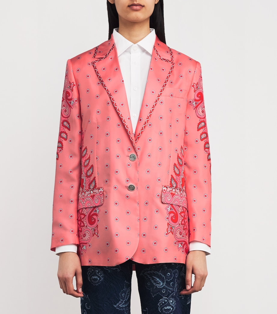 Etro Womens Silk Paisley Blazer Image 3