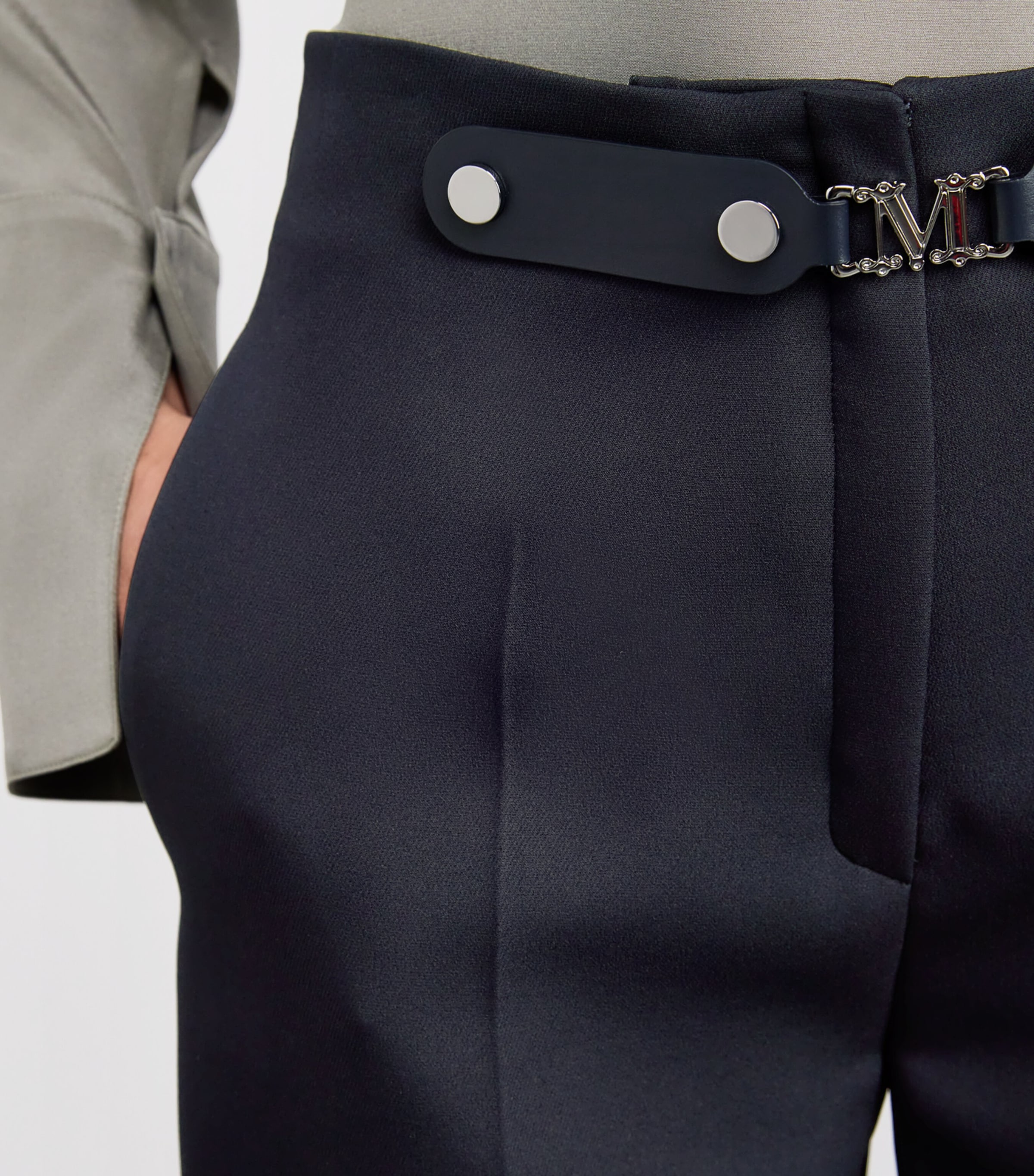 Leather-Trim Cropped Trousers ULTRAMARINE Image 6