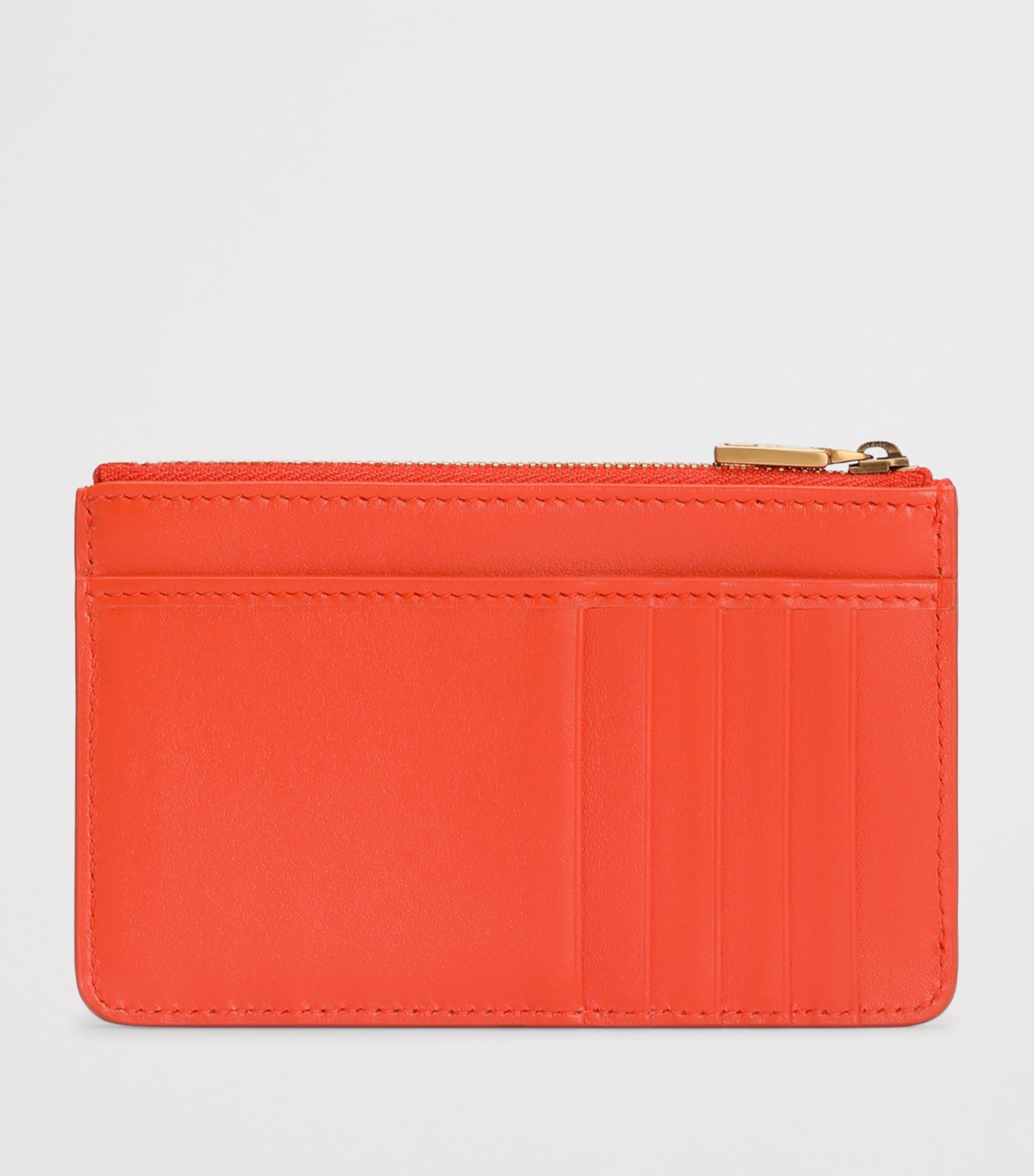 Dolce&Gabbana Leather Zip Card Holder Orange Image 3