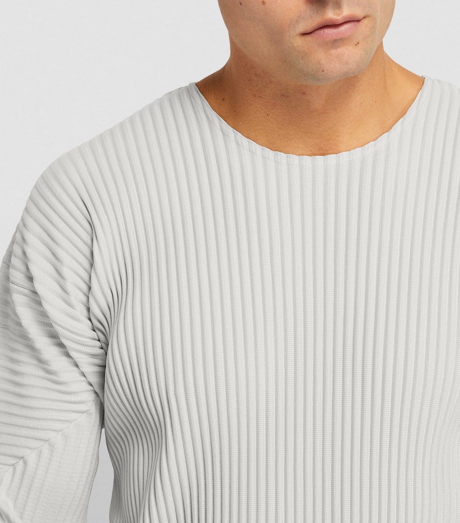 Pleated Long-Sleeve T-Shirt 11 LIGHT GRAY Image 6