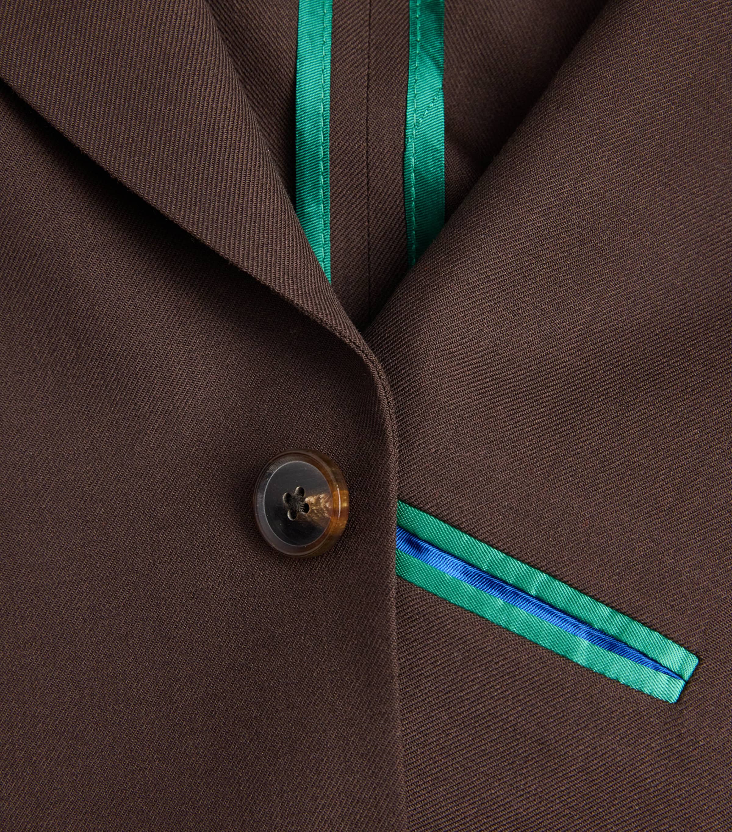 Wool Patch-Pocket Blazer BROWN-67 Image 5