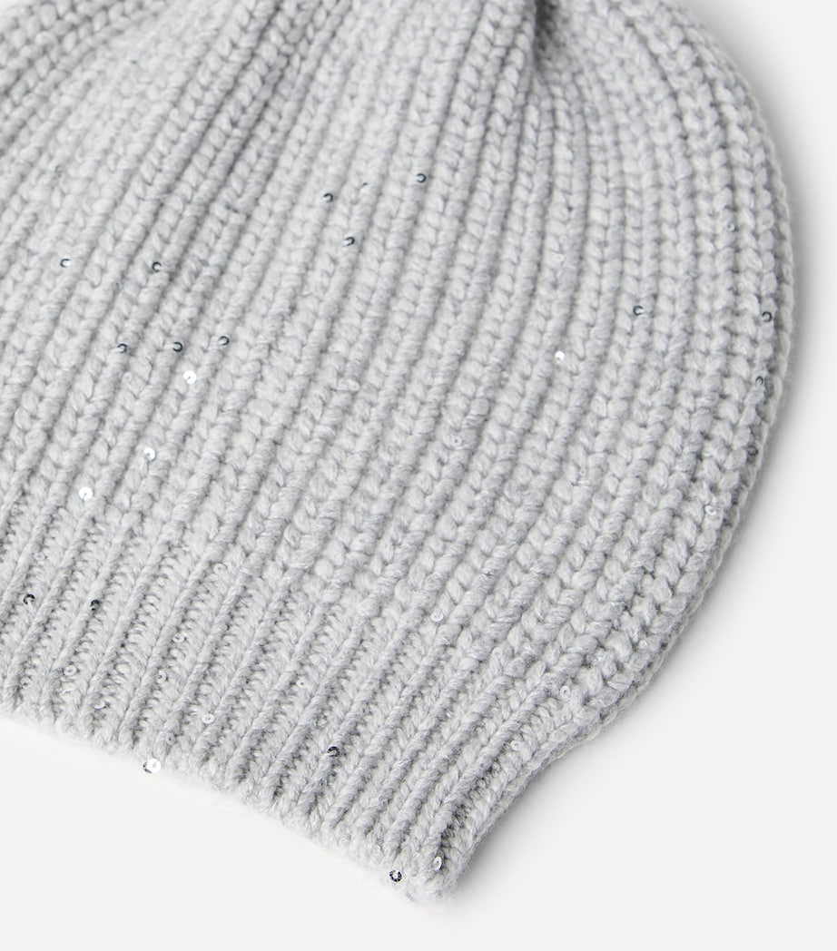 Brunello Cucinelli Cashmere-Silk Sequinned Beanie Image 3