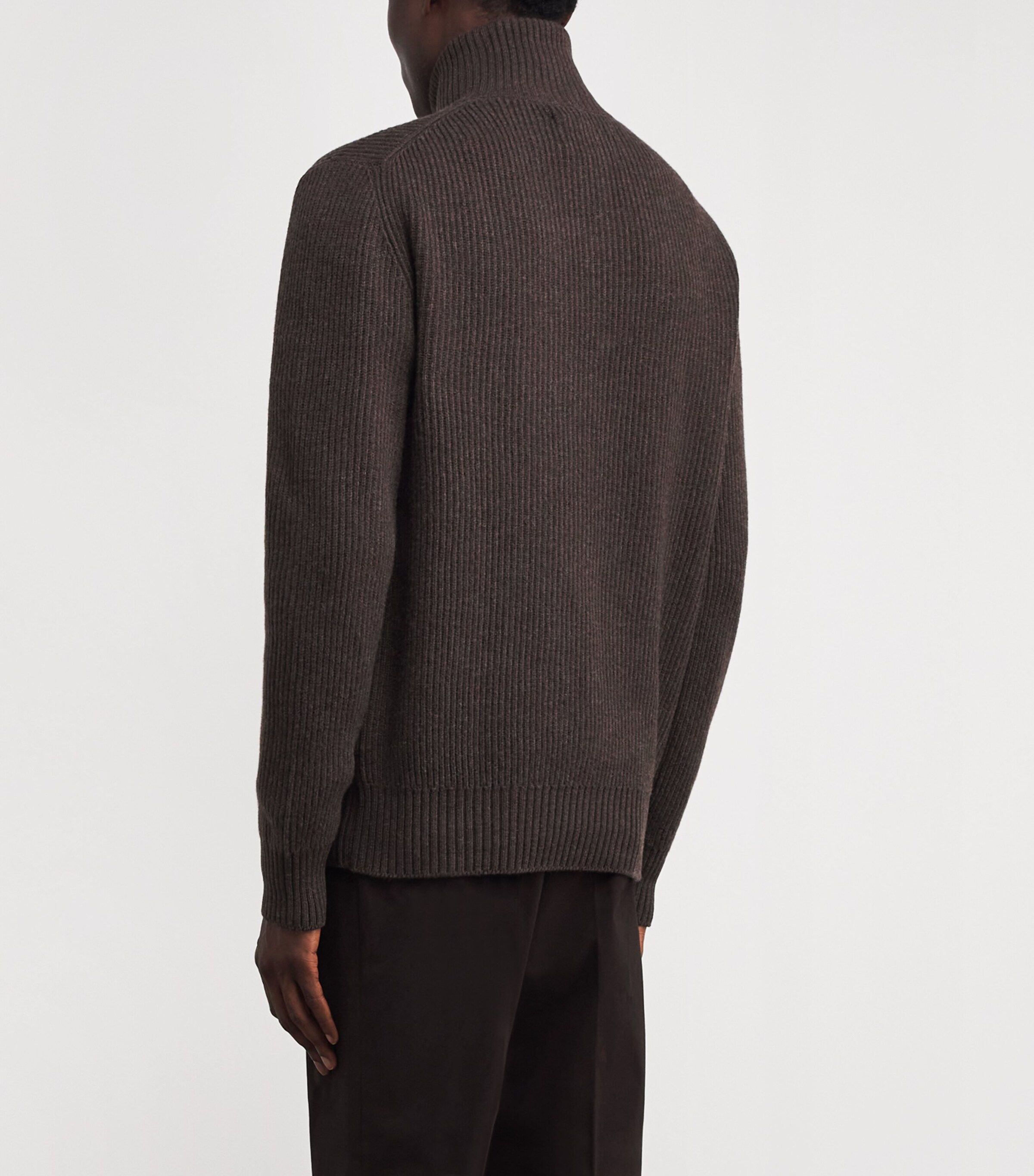 Wool-Cashmere Quarter-Zip Clifford Sweater PEPPERCORN Image 4