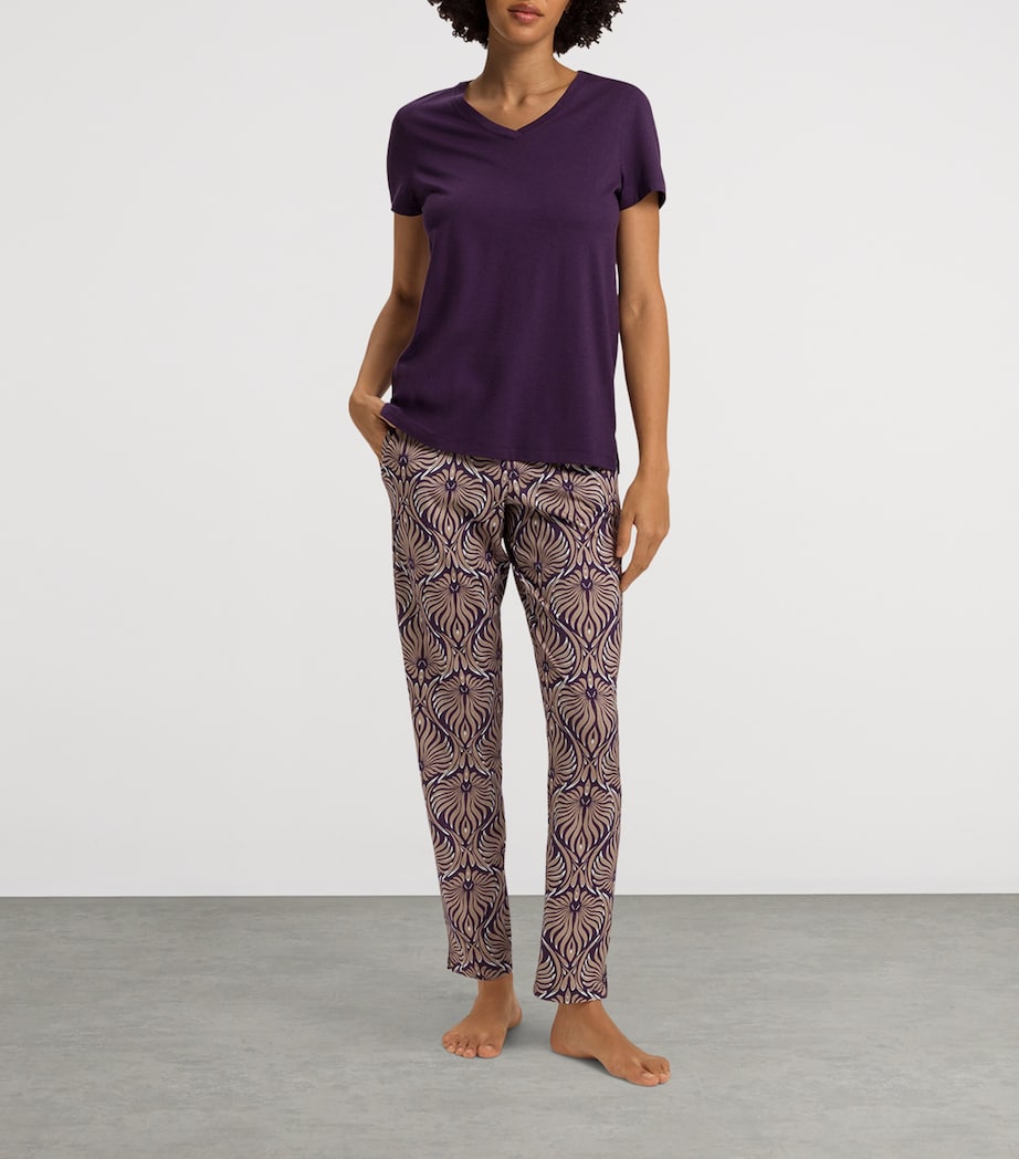 Cotton-Blend Pyjama Trousers AMETHYST DAMASK Image 5