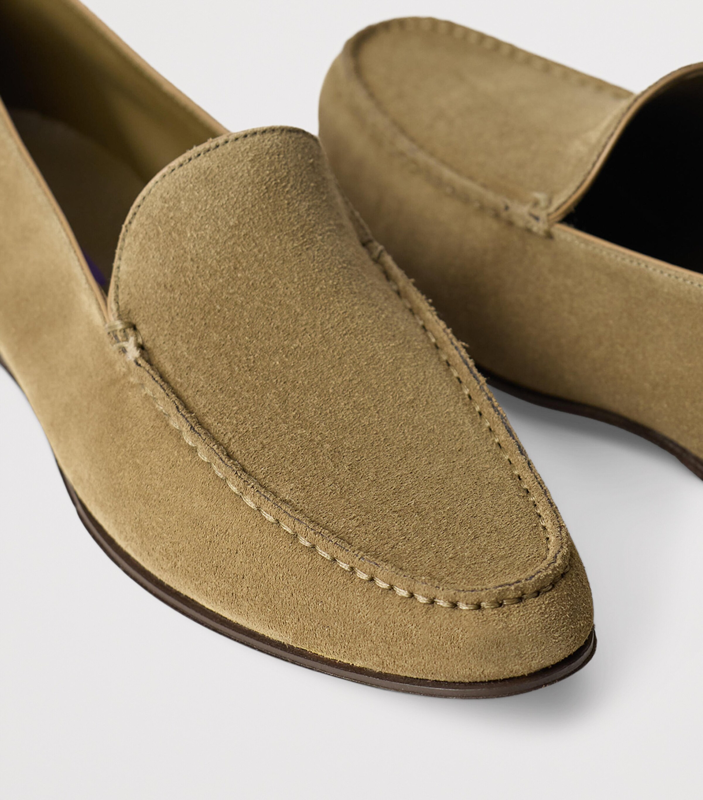 Ralph Lauren Collection Suede Darcey Loafers Porcini Image 5