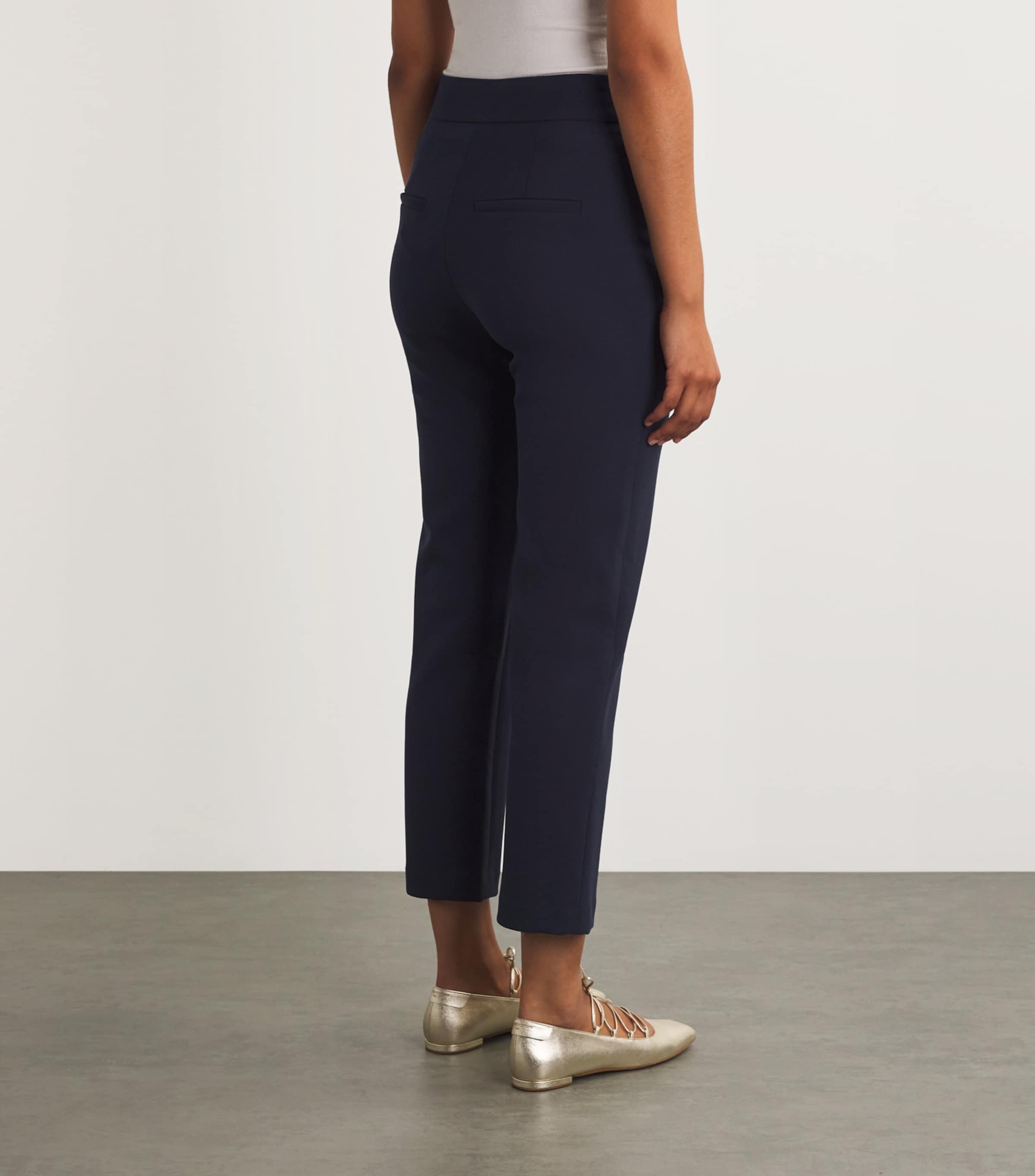 Woven Cropped Renzo Trousers NAVY/GOLD Image 4