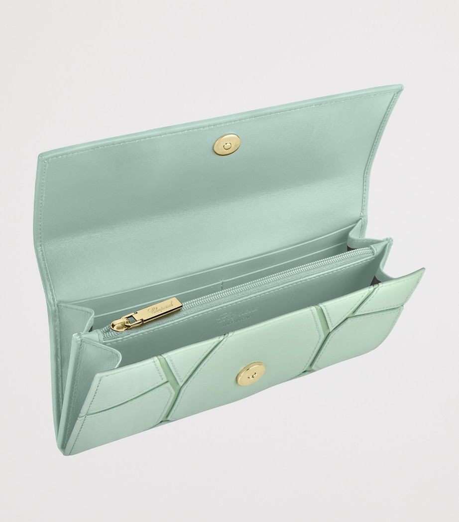 Leather Diamond Continental Wallet GREEN Image 3