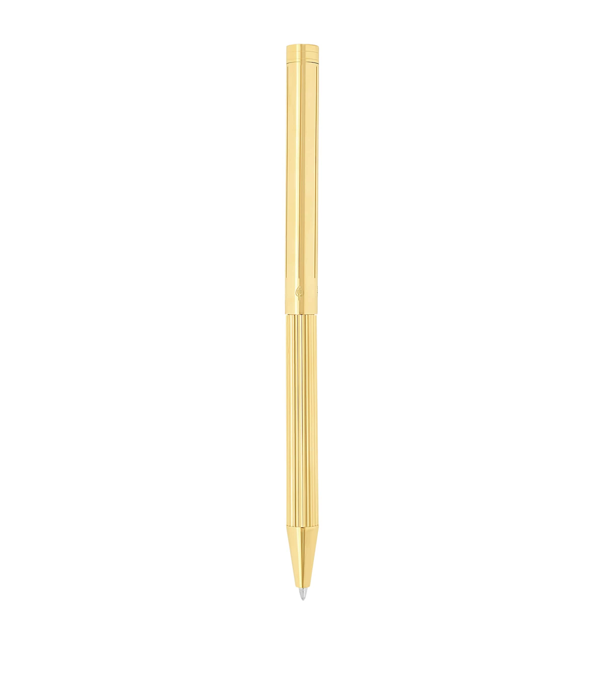 St Dupont S. T. Dupont Palladium And Yellow Gold-trim Classique Ballpoint Pen In Gold