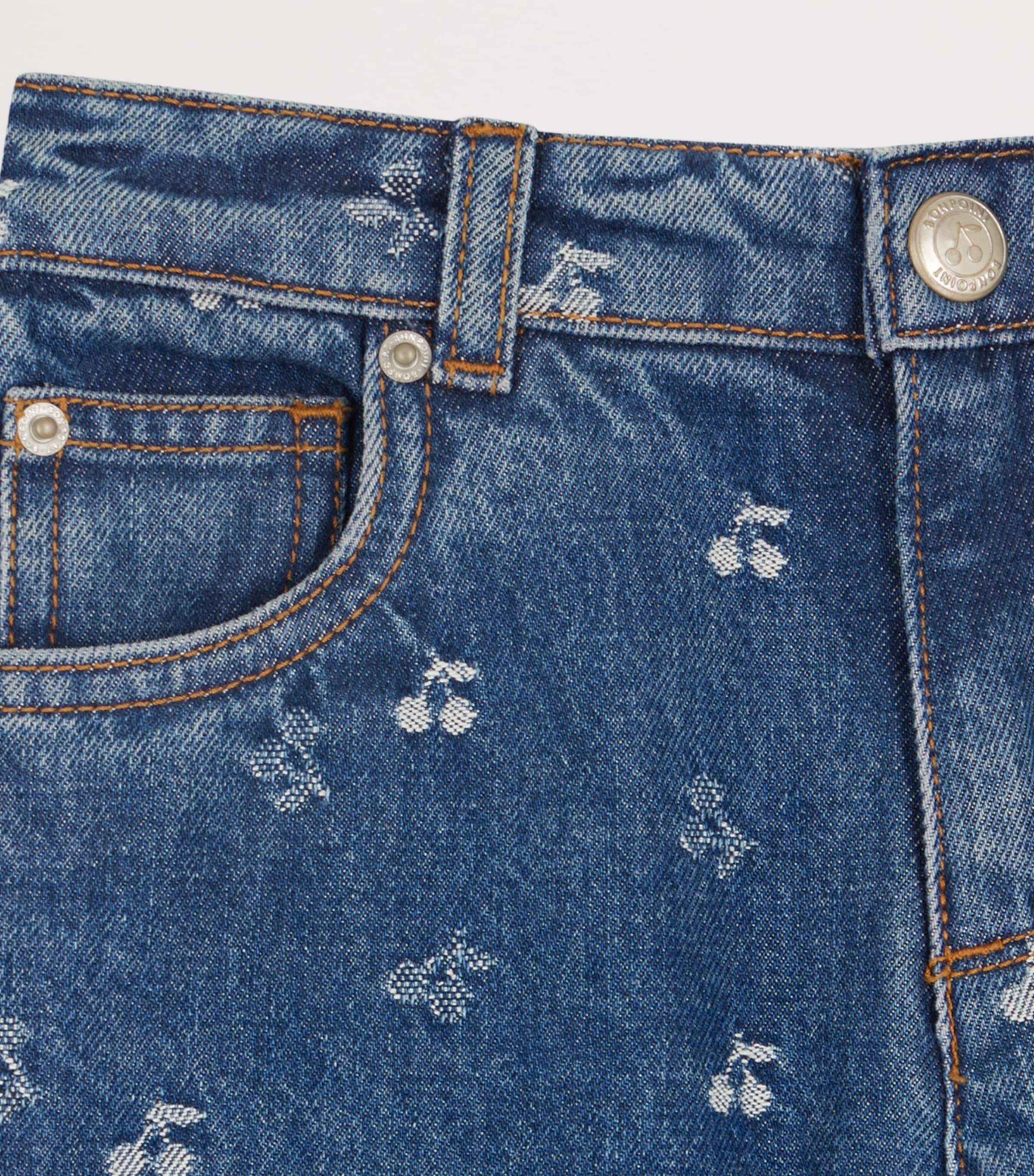 Cherry-Embellished Straight Jeans (4-8 Years) IMP JEAN CLAIR Image 3