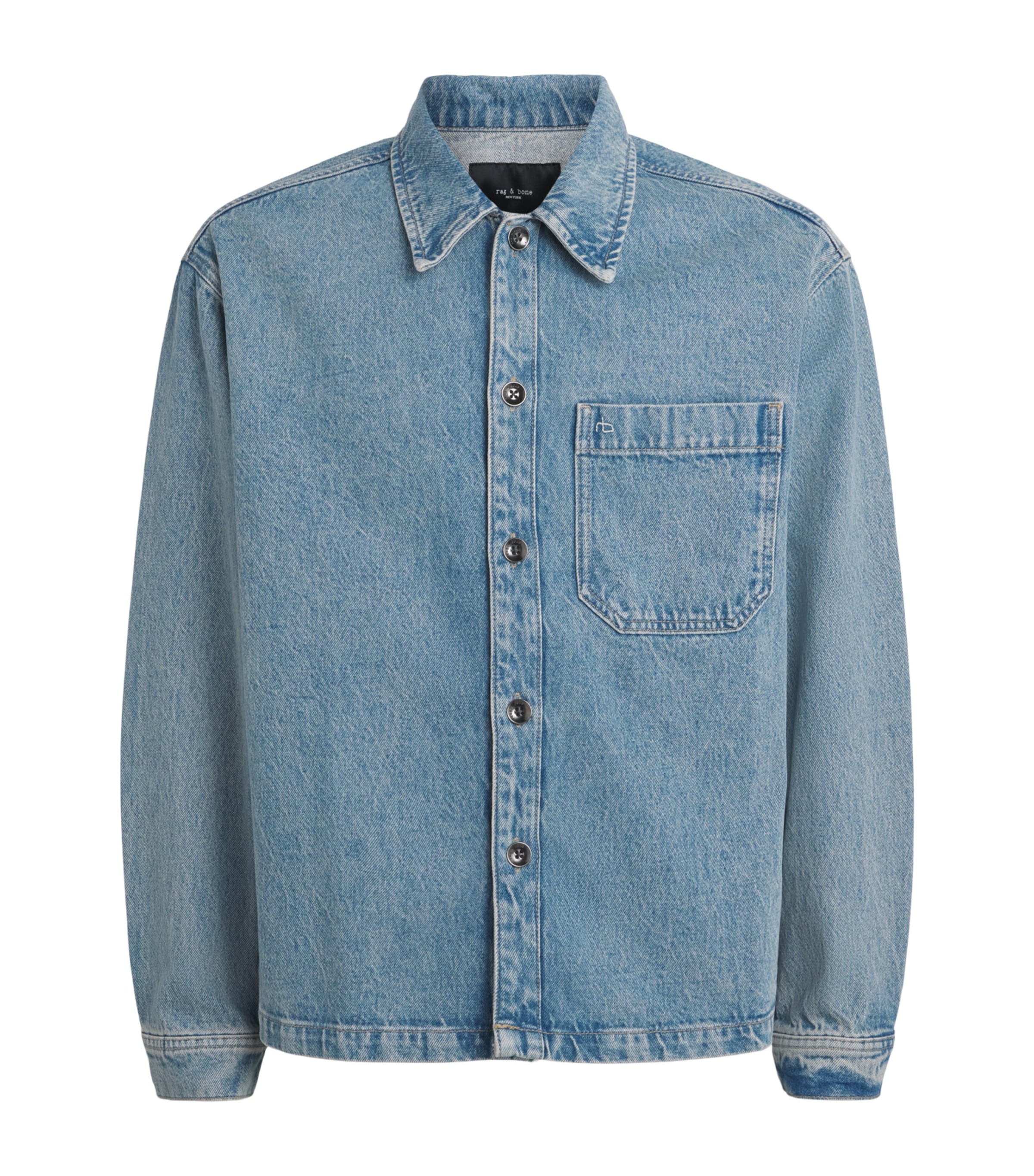 Rag & Bone Mens Denim Astor Overshirt Lex Blue Image 1